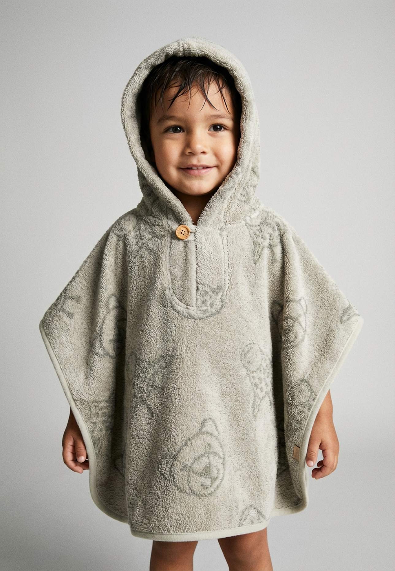 Sterntaler Badeponcho LÖWE Leo: GRAU