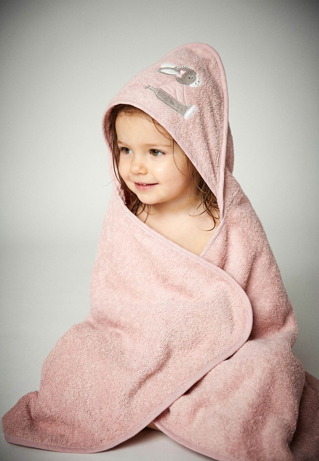 Sterntaler Kapuzenbadetuch 80 x 80 cm EMMI GIRL: HELLROSA