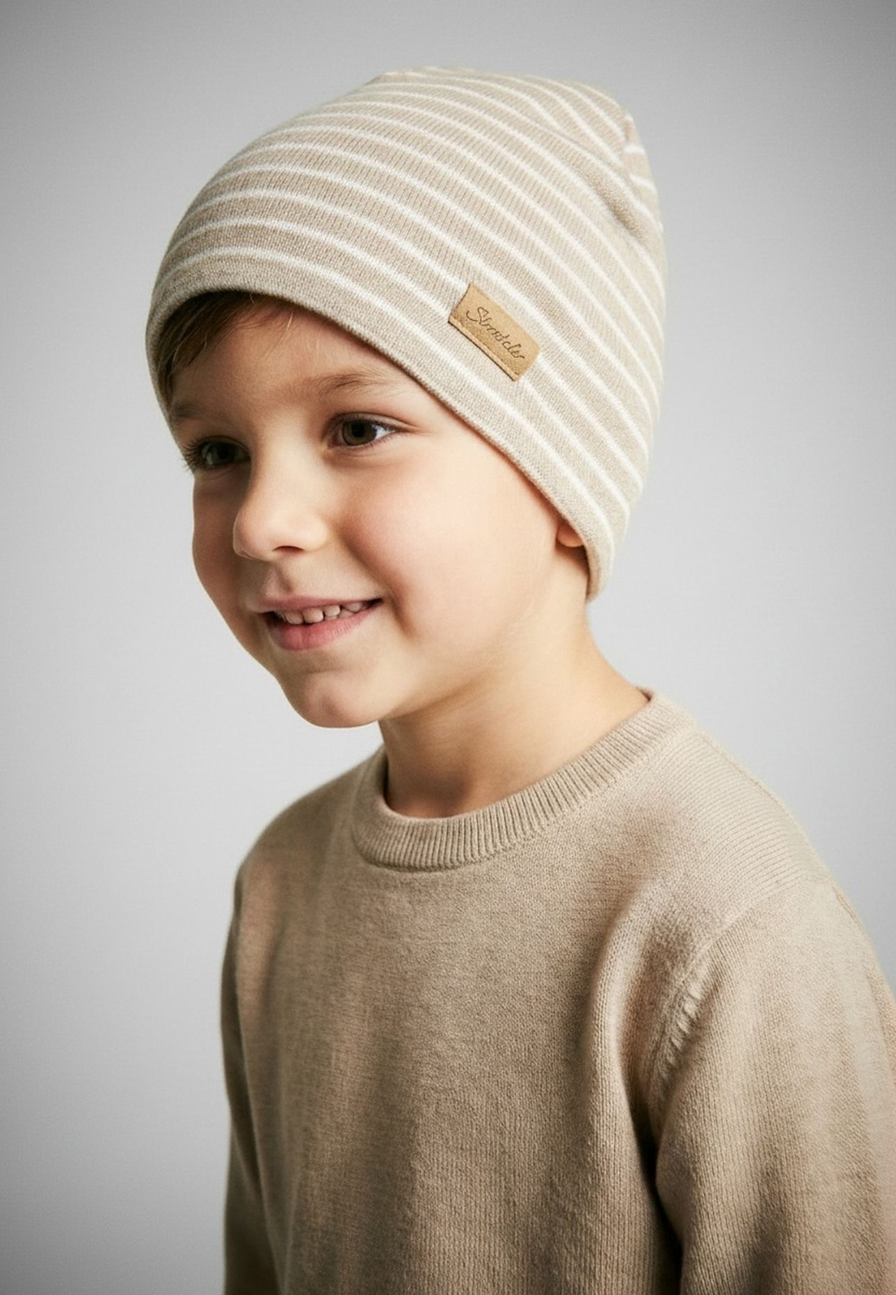 Sterntaler Beanie gestreift: BEIGE