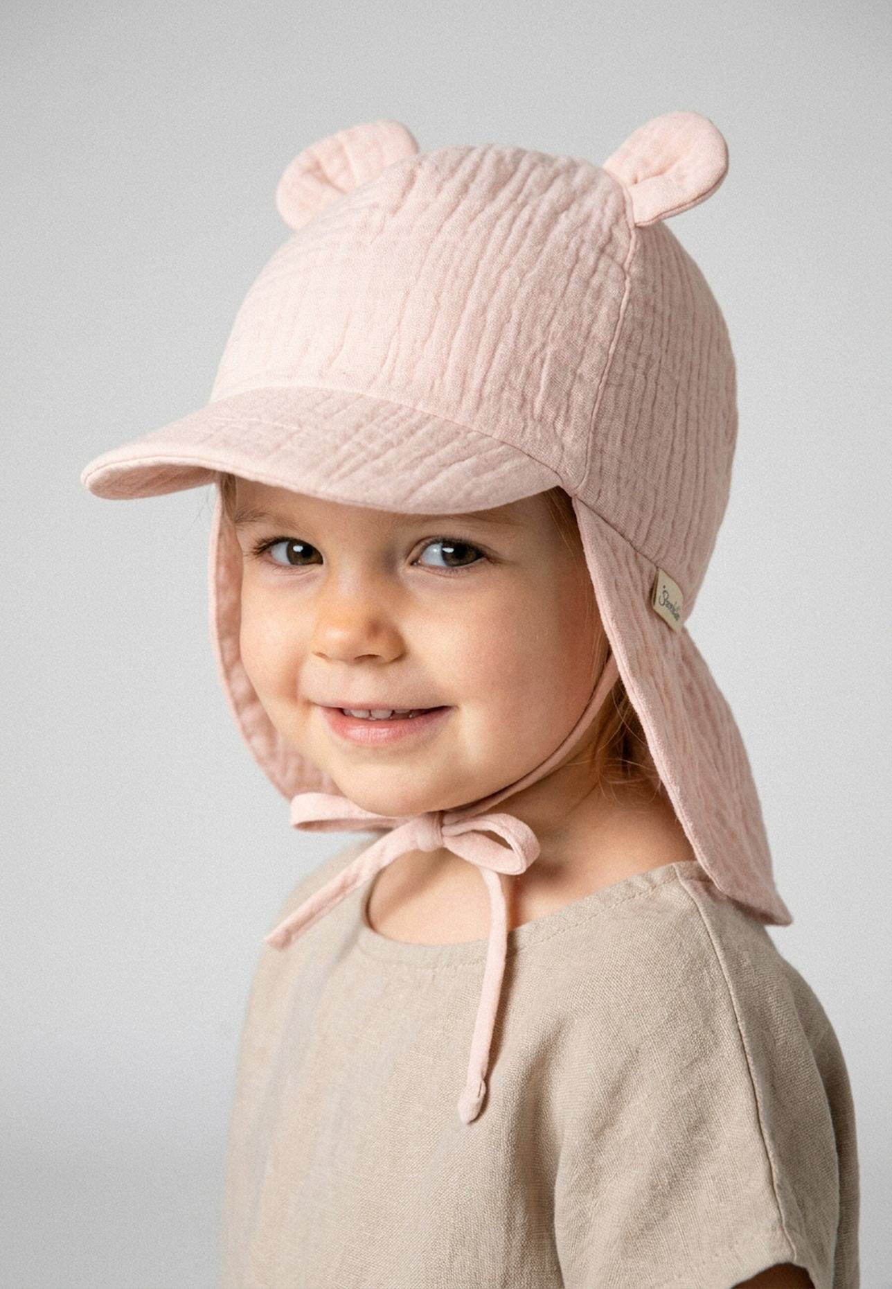 Sterntaler Schirmmütze mit Nackenschutz Ohren: ROSA