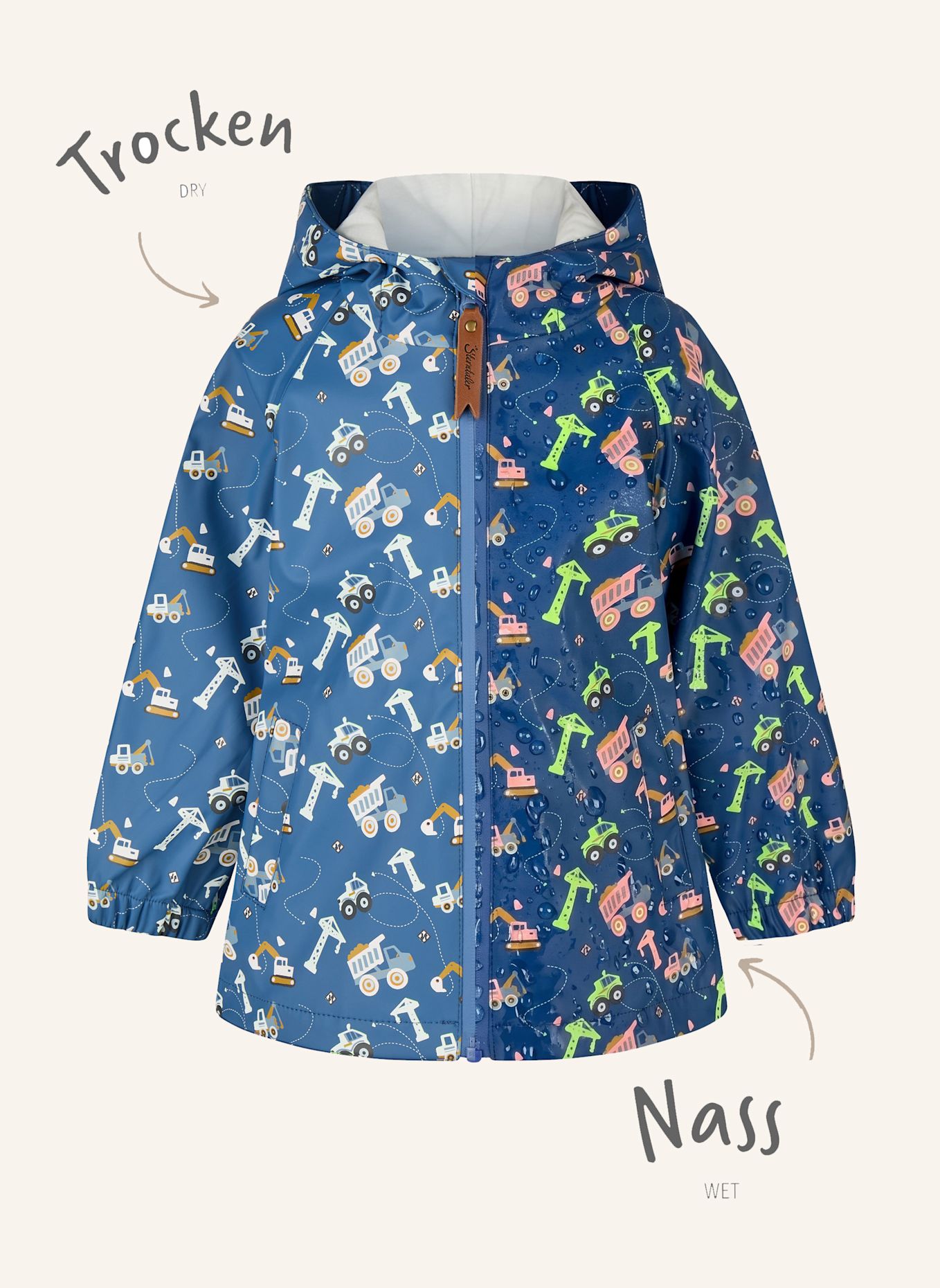 Sterntaler Farbwechsel Regenjacke Baustelle: BLAU