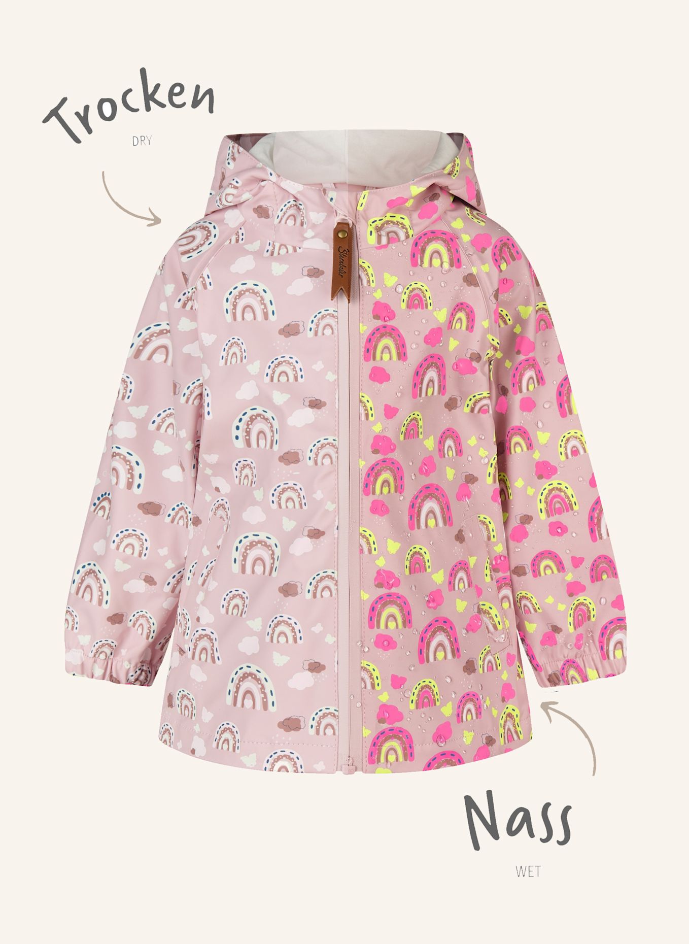 Sterntaler Farbwechsel Regenjacke Regenbogen: ROSA