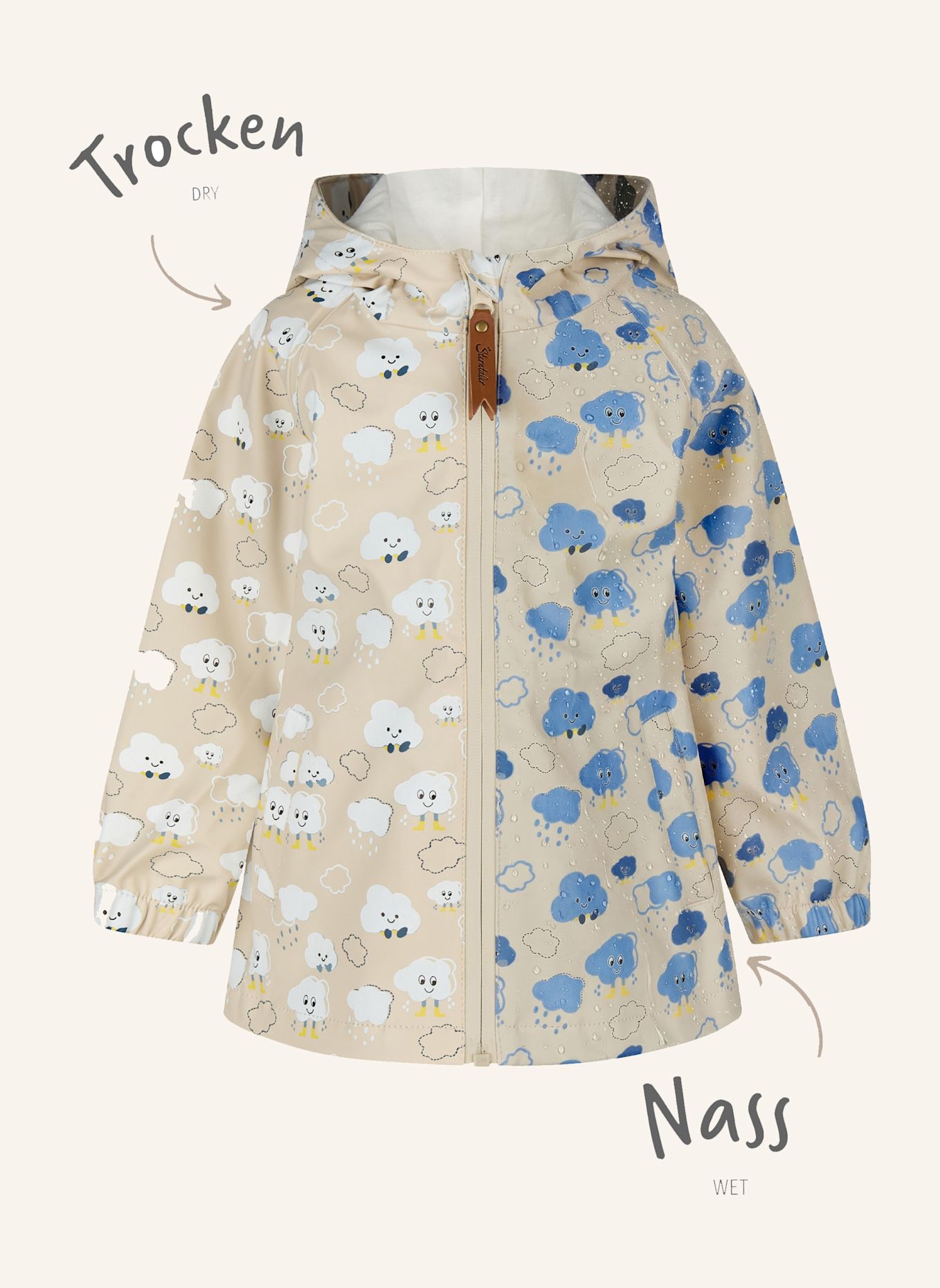 Sterntaler Farbwechsel Regenjacke Wolken: BEIGE