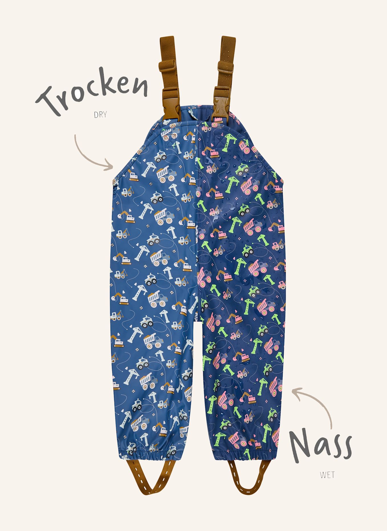 Sterntaler Farbwechsel Regenhose Baustelle: BLAU