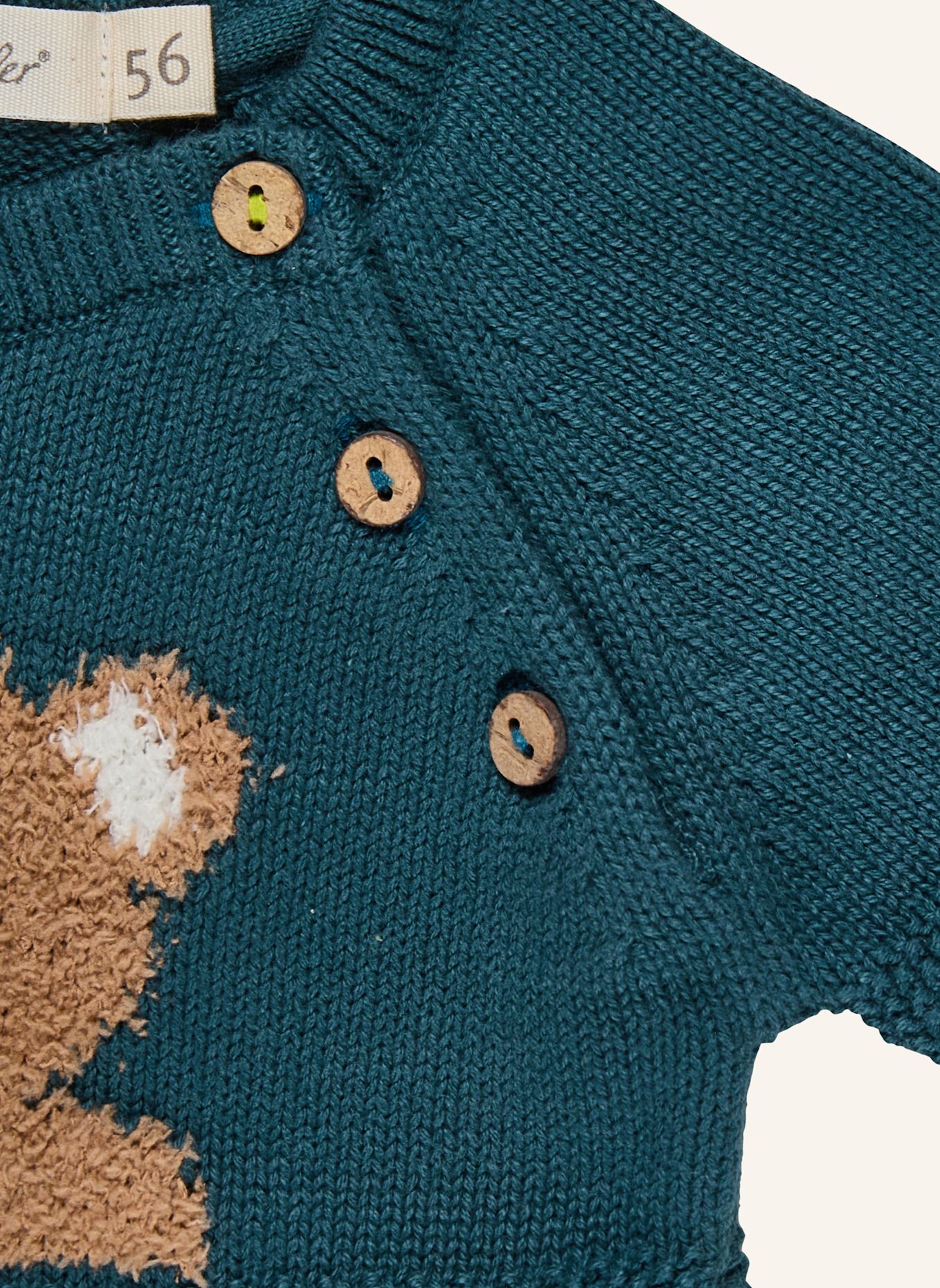 Sterntaler Strickoverall Bär: DUNKELGRÜN