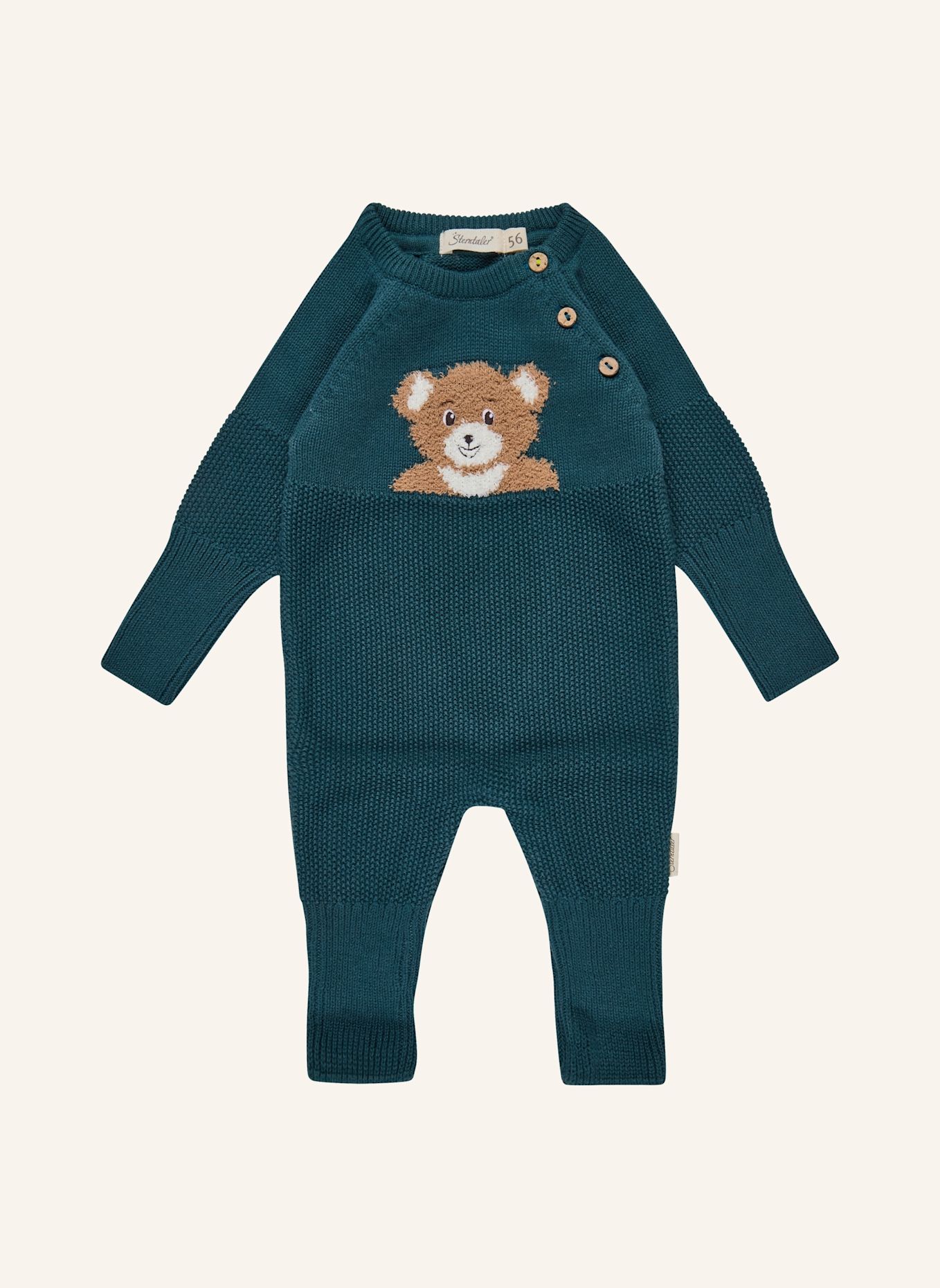 Sterntaler Strickoverall Bär: DUNKELGRÜN