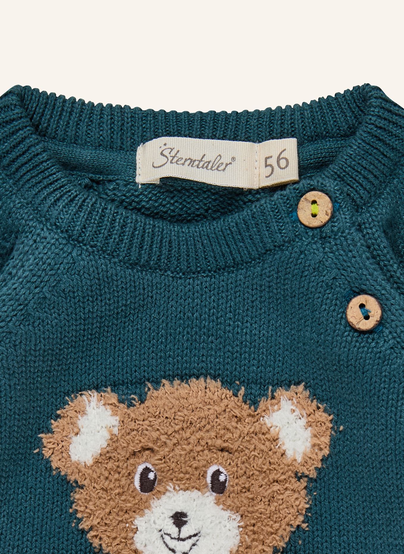 Sterntaler Strickoverall Bär: DUNKELGRÜN