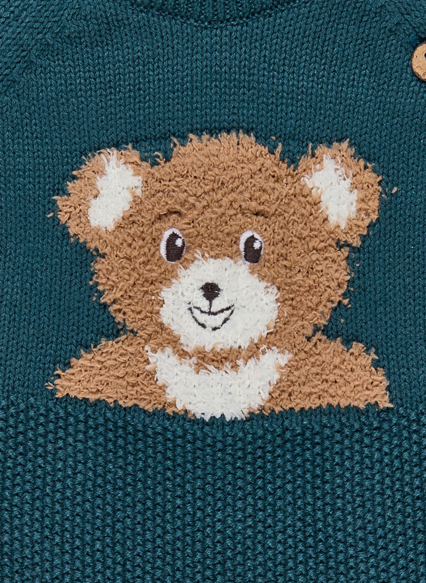 Sterntaler Strickoverall Bär: DUNKELGRÜN