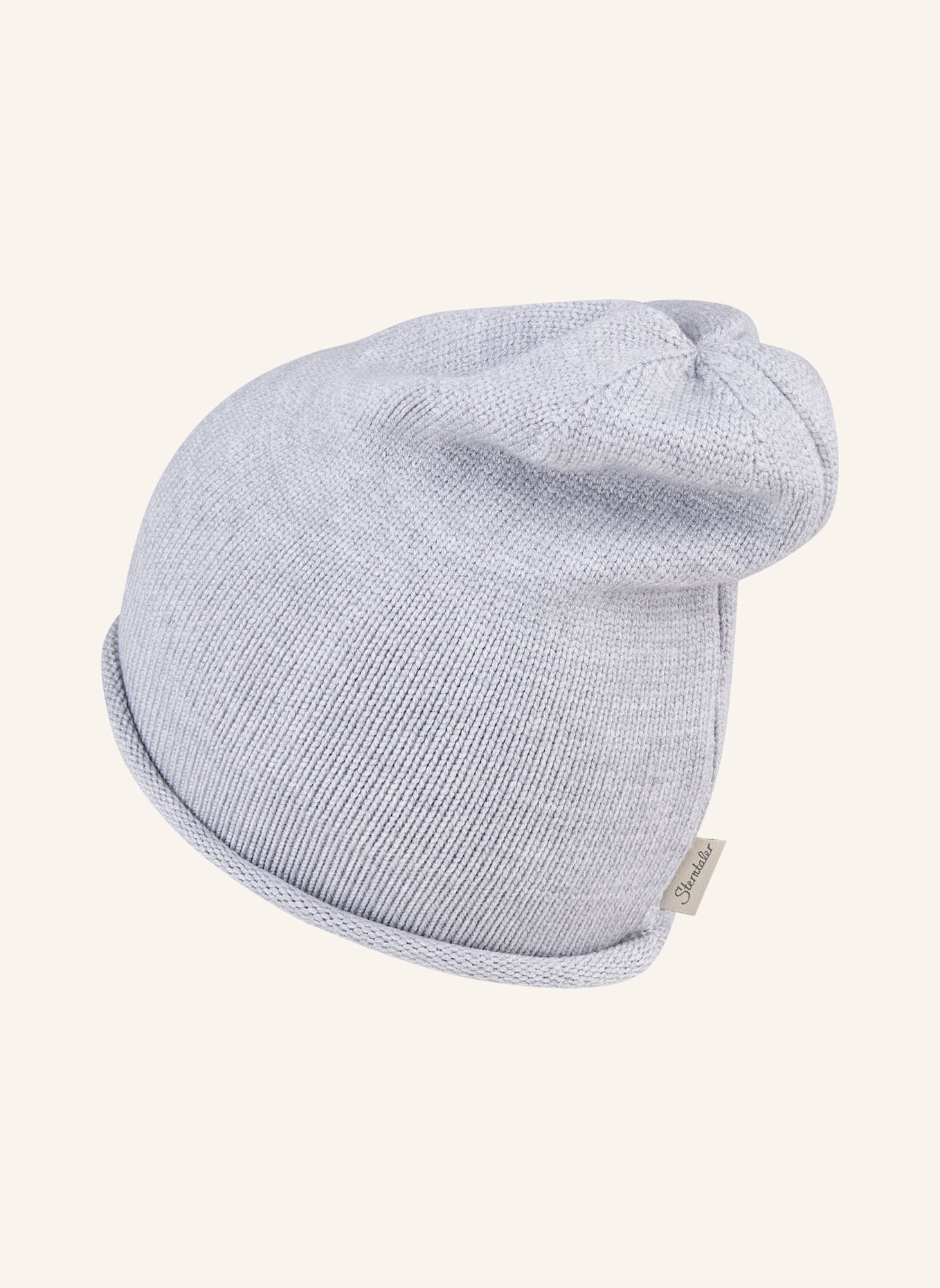 Sterntaler Strickmütze Rollrand: SILBER