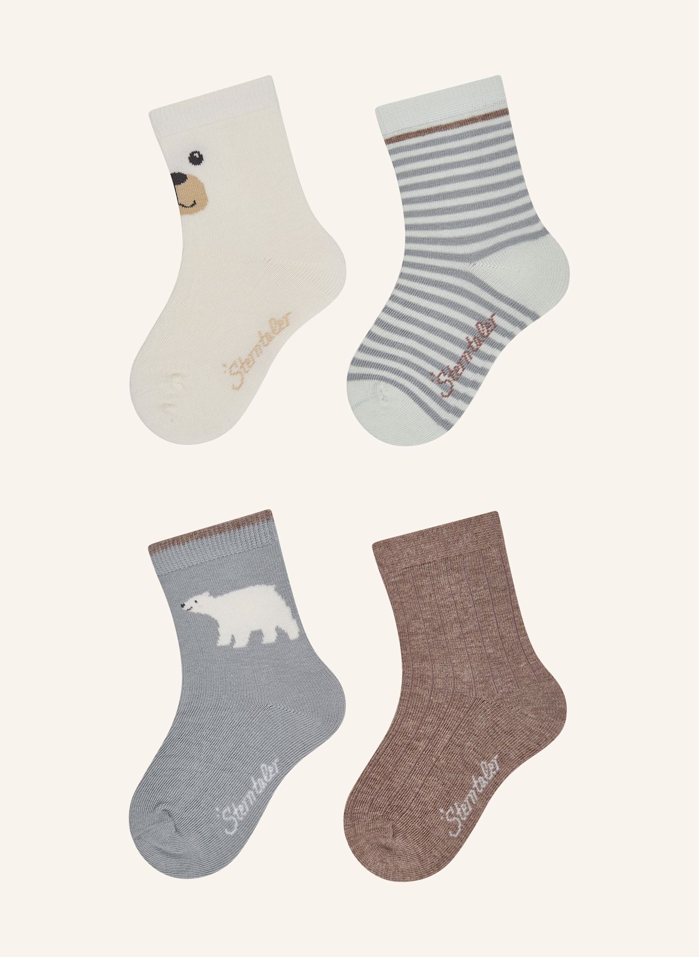 Sterntaler Socken 4er-Pack Eisbär: BEIGE