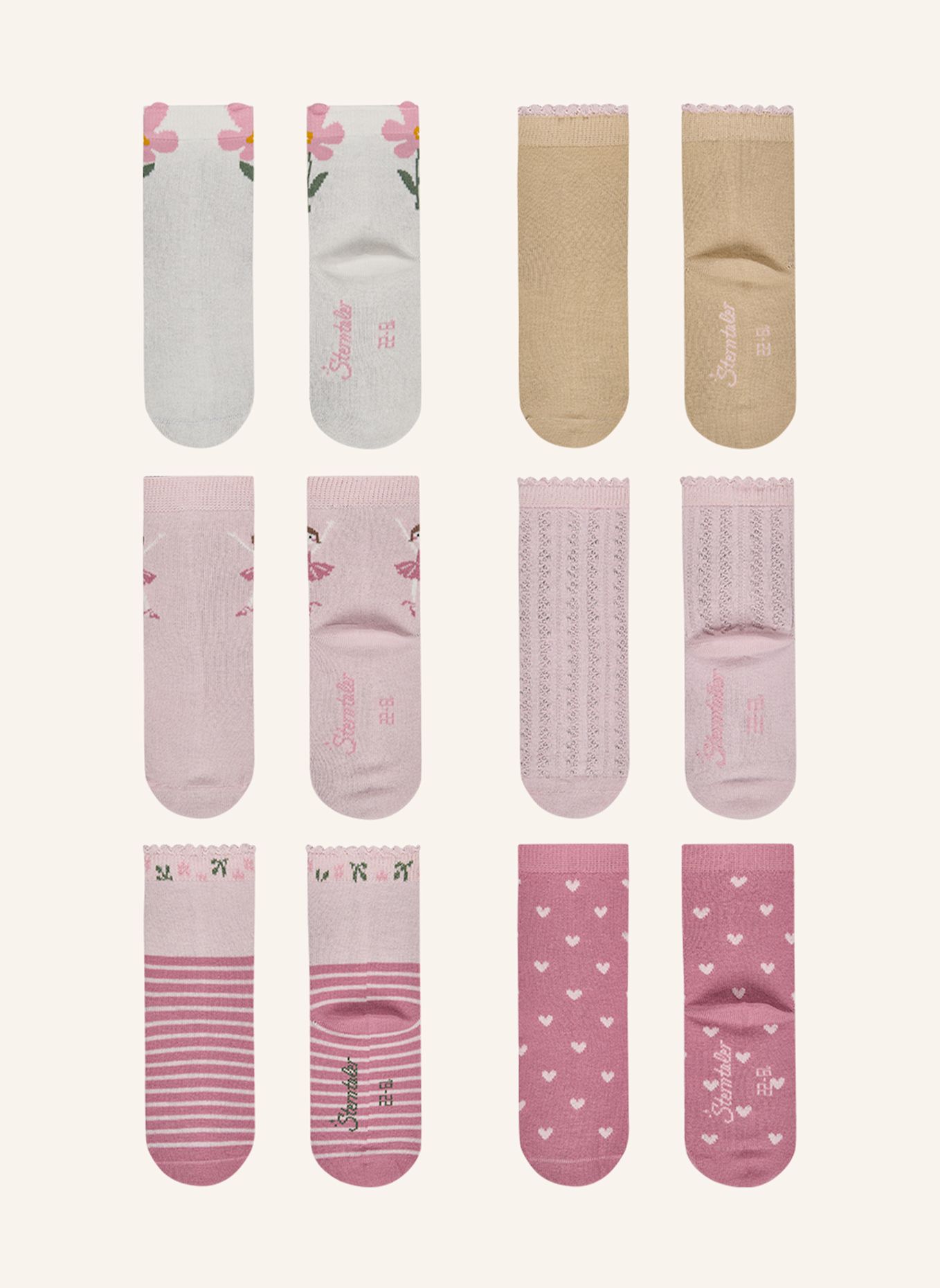 Sterntaler Socken 6er-Pack Blume: BEIGE