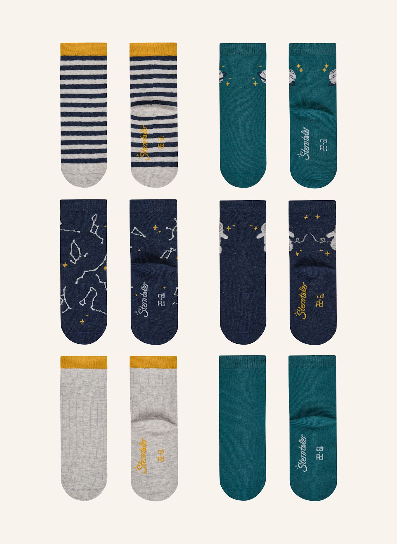 Sterntaler Socken 6er-Pack Ringel: SILBER