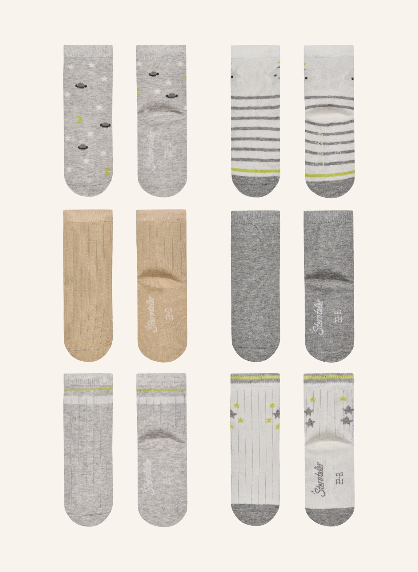 Sterntaler Socken 6er-Pack Planeten: SILBER