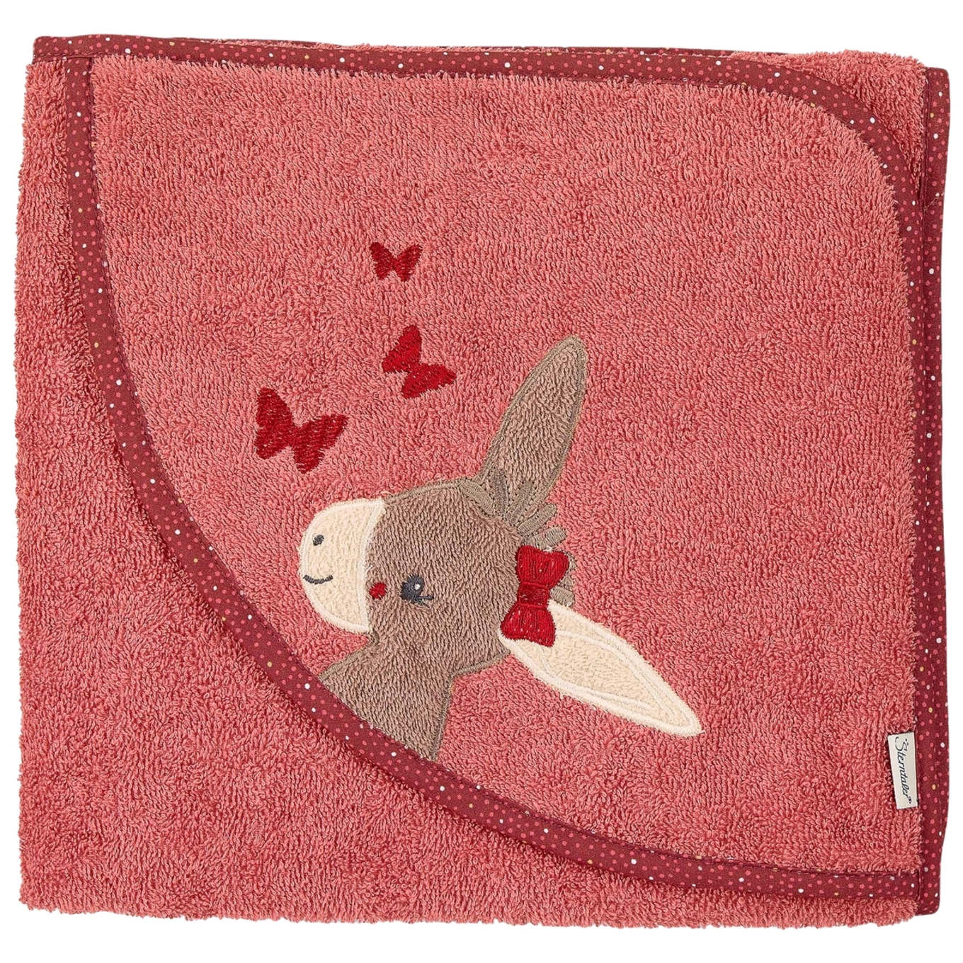 Sterntaler Kapuzenbadetuch 100 x 100 cm Emmily: HELLROT