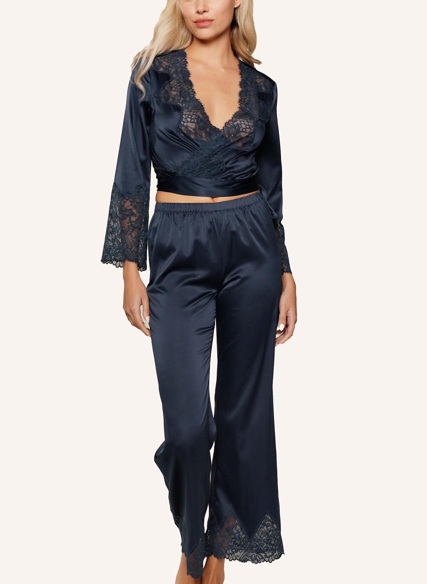 LINGADORE Satin Pyjama set: DUNKELBLAU