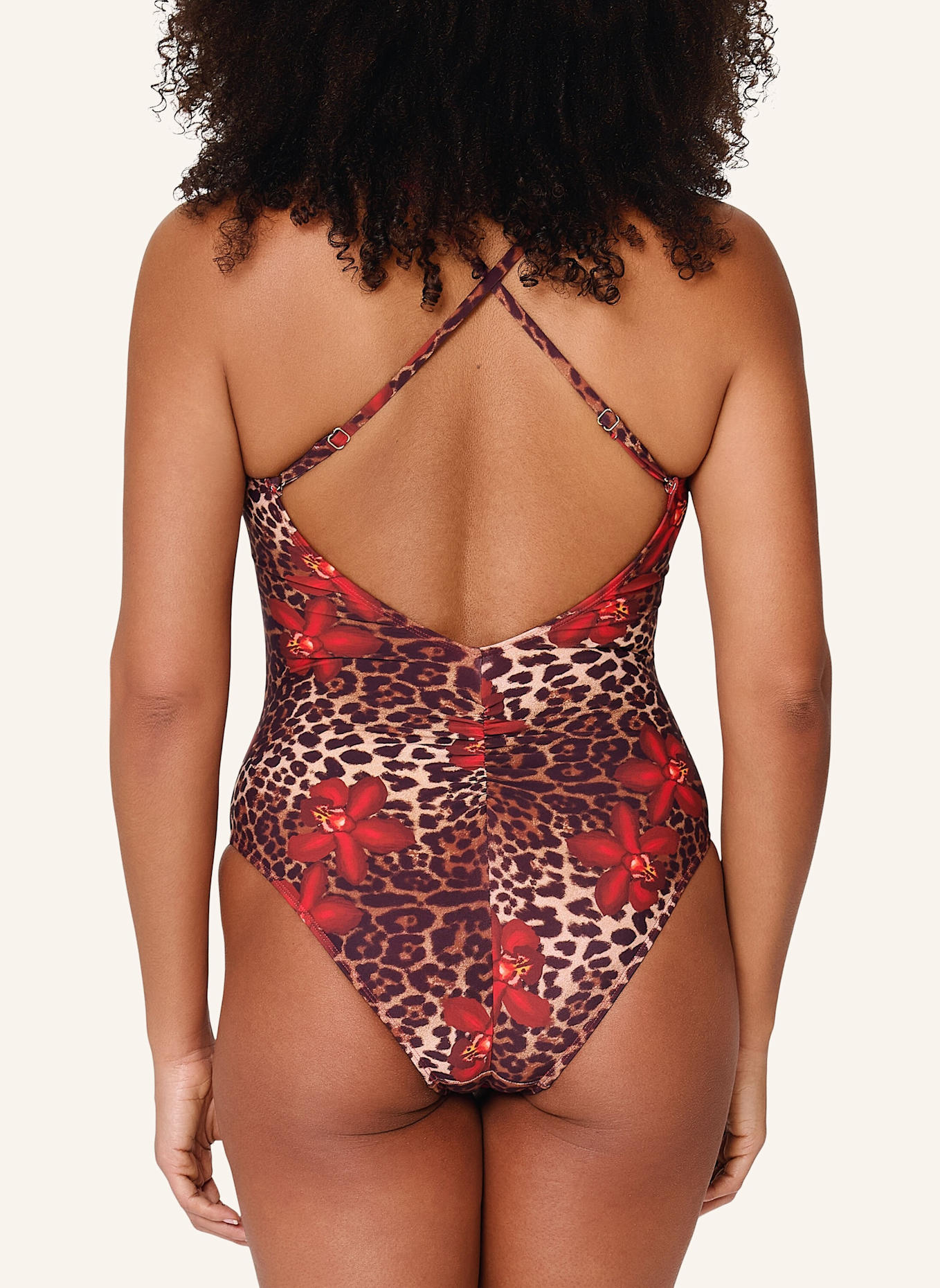 LINGADORE Badeanzug: ROT/ BRAUN