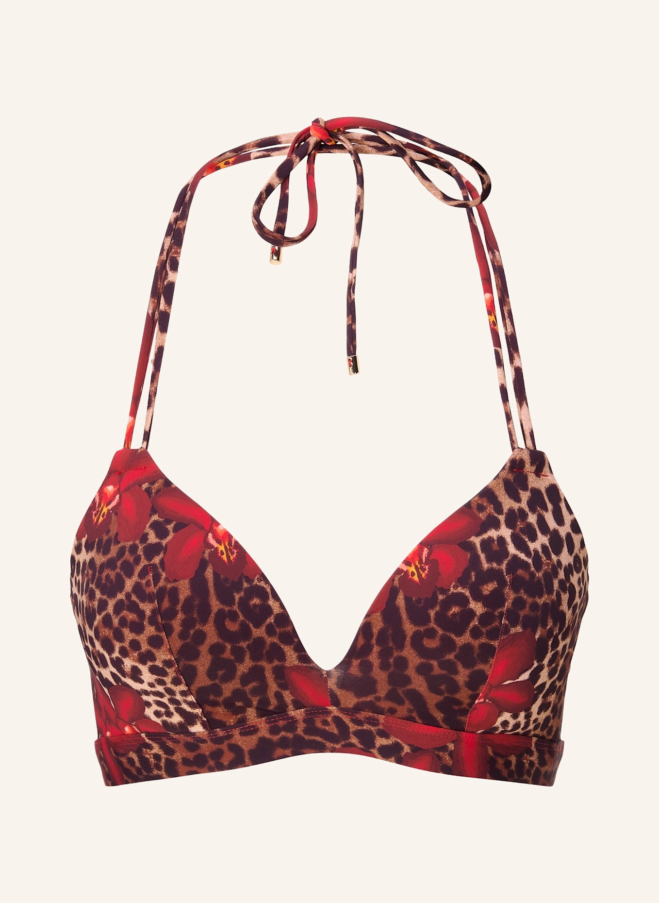 LINGADORE Triangel Bikini top: ROT/ BRAUN
