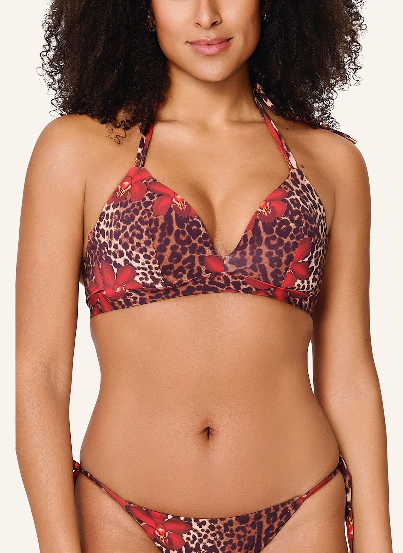 LINGADORE Triangel Bikini top: ROT/ BRAUN