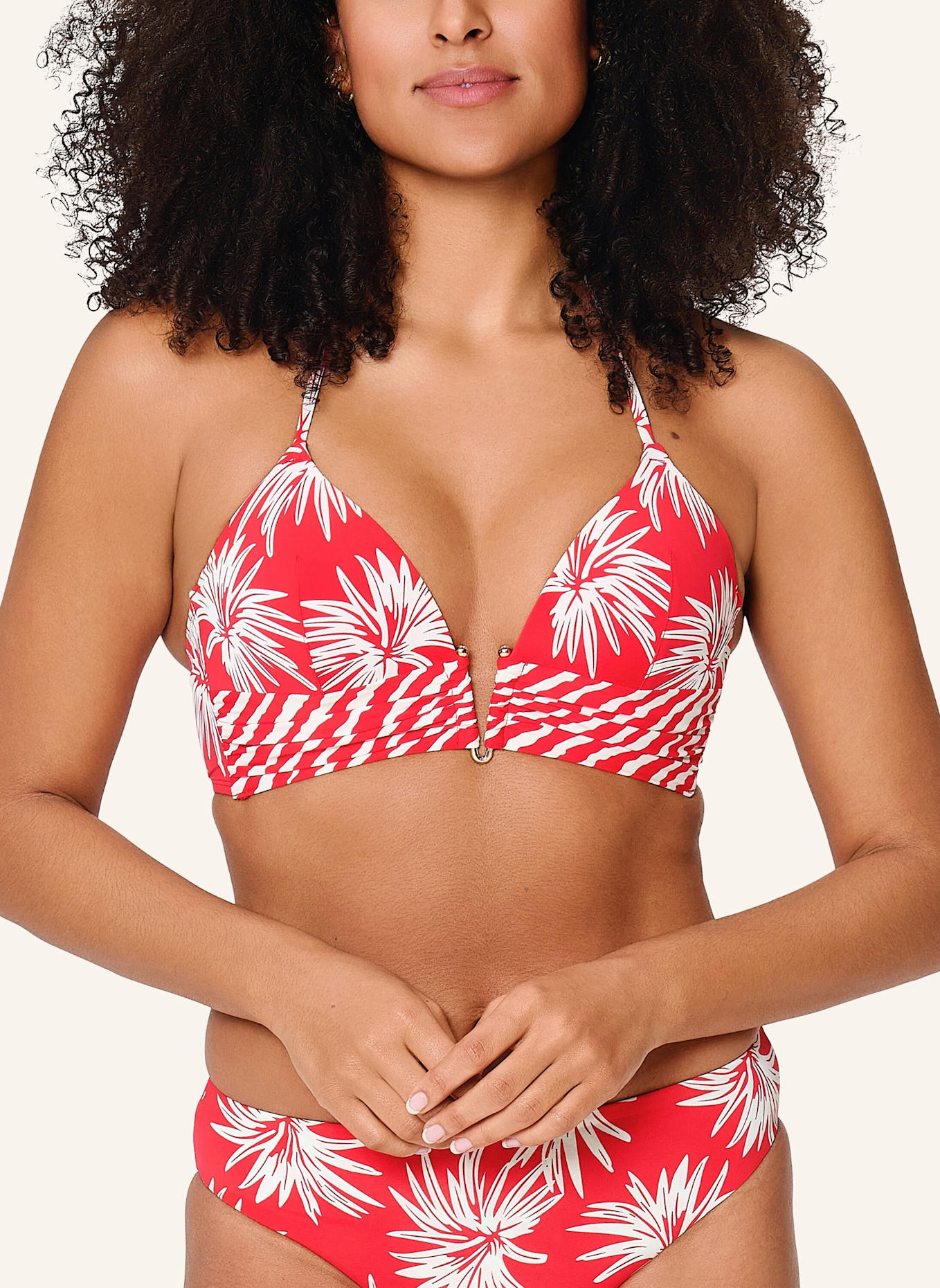 LINGADORE Triangel Bikini top: WEISS/ ROT