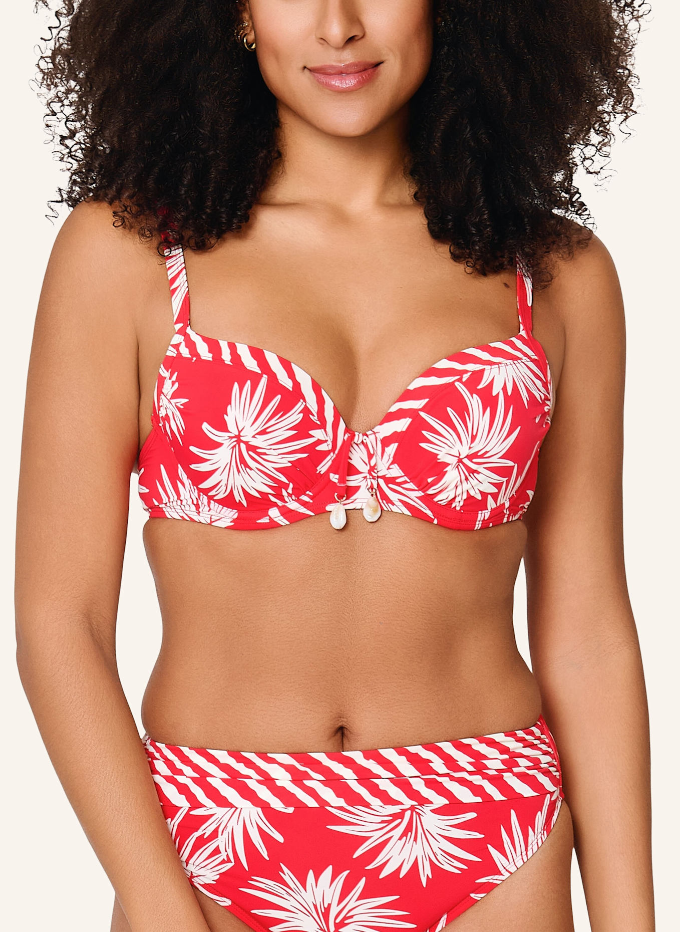 LINGADORE Bikini Slip: WEISS/ ROT