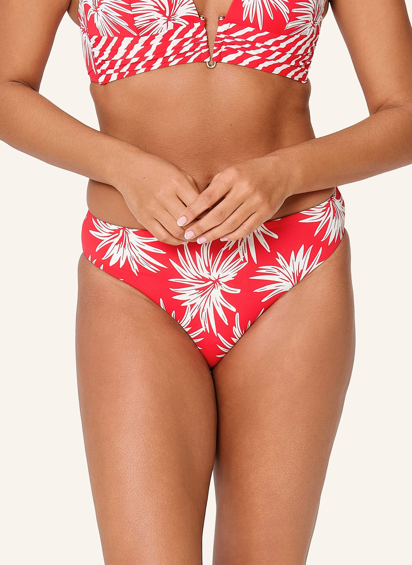 LINGADORE Bikini Slip: WEISS/ ROT