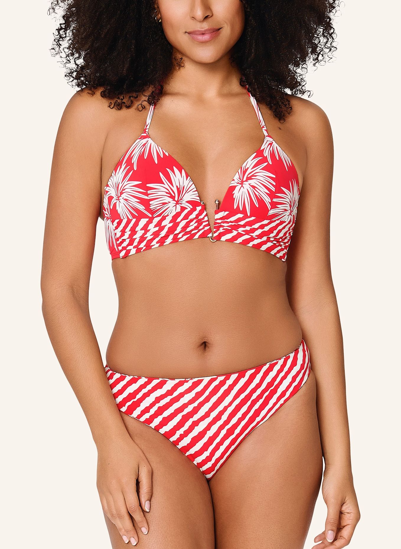 LINGADORE Bikini Slip: WEISS / ROT