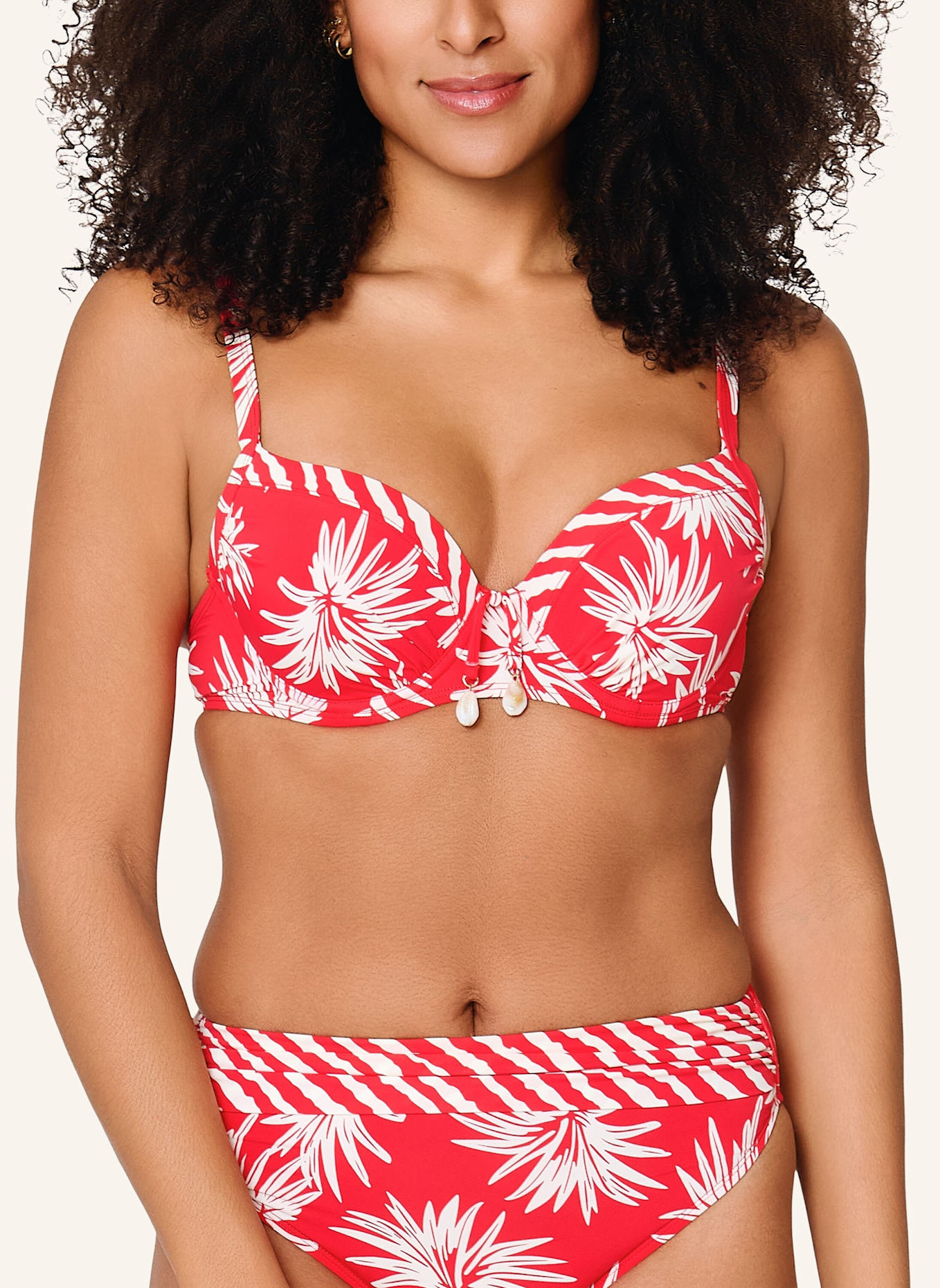 LINGADORE Bikini top: WEISS/ ROT