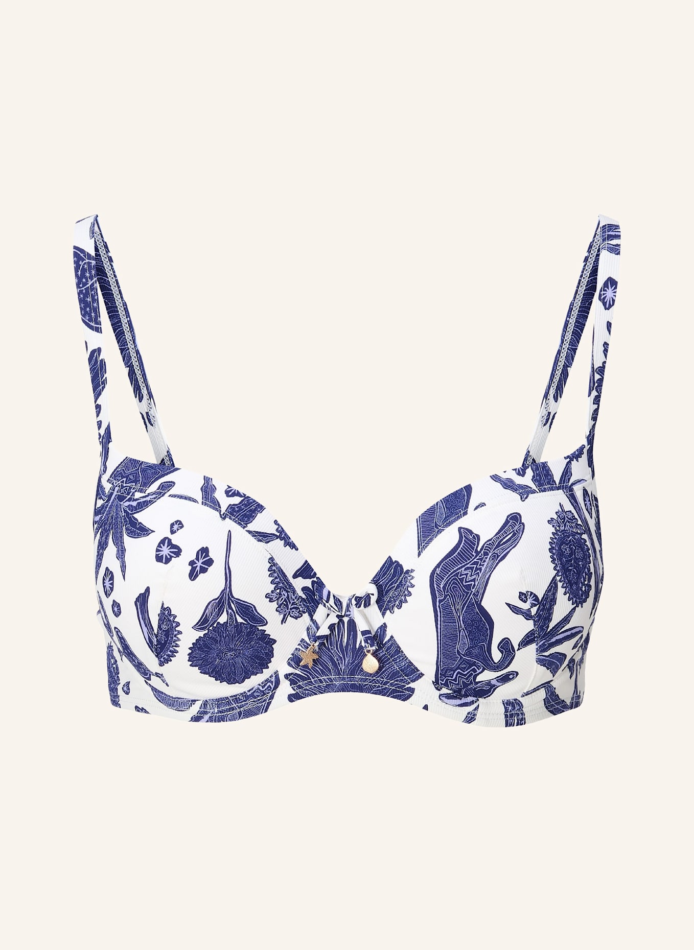 LINGADORE Bikini top: BLAU/ WEISS