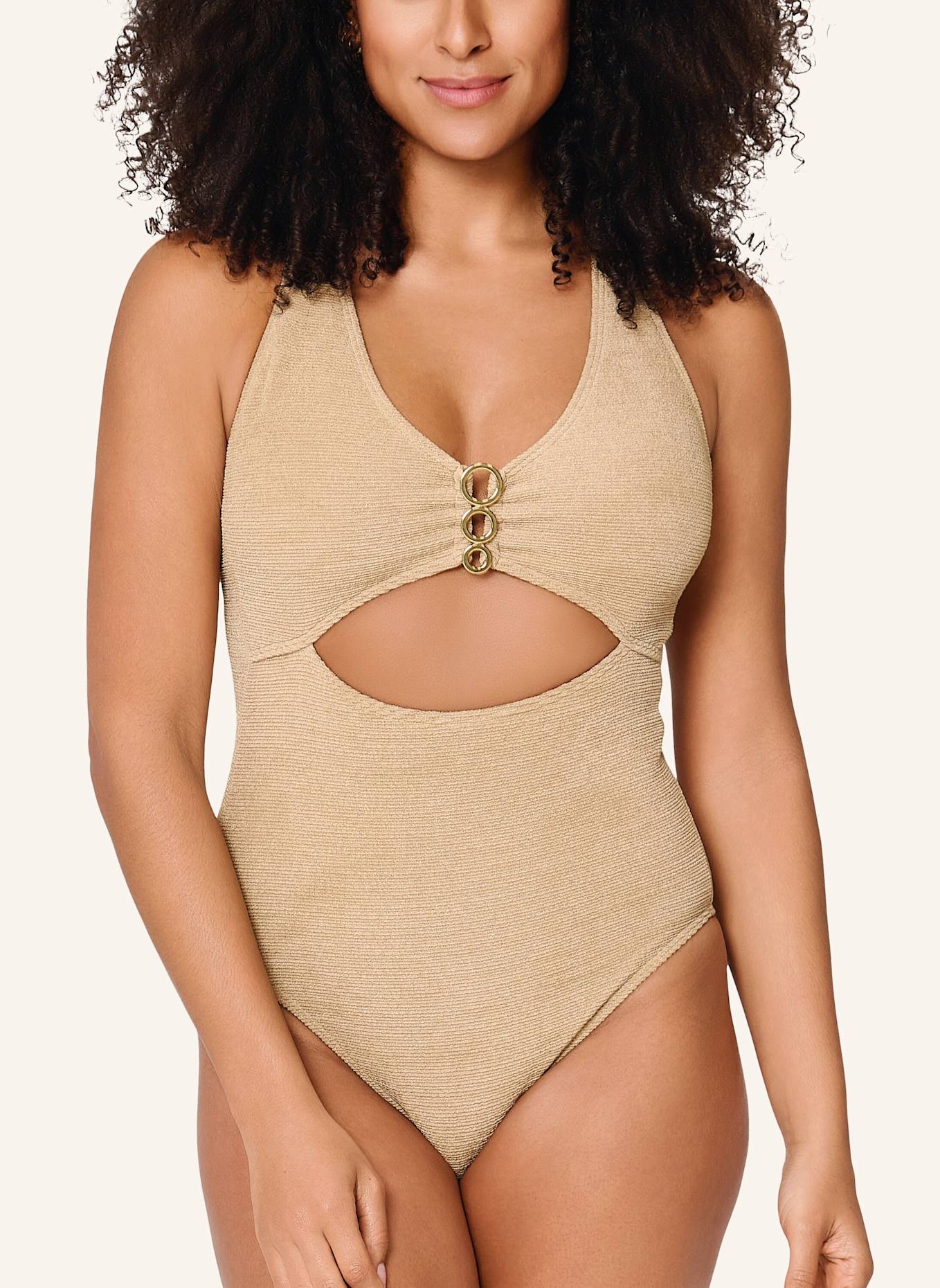 LINGADORE Badeanzug: GOLD/ BEIGE