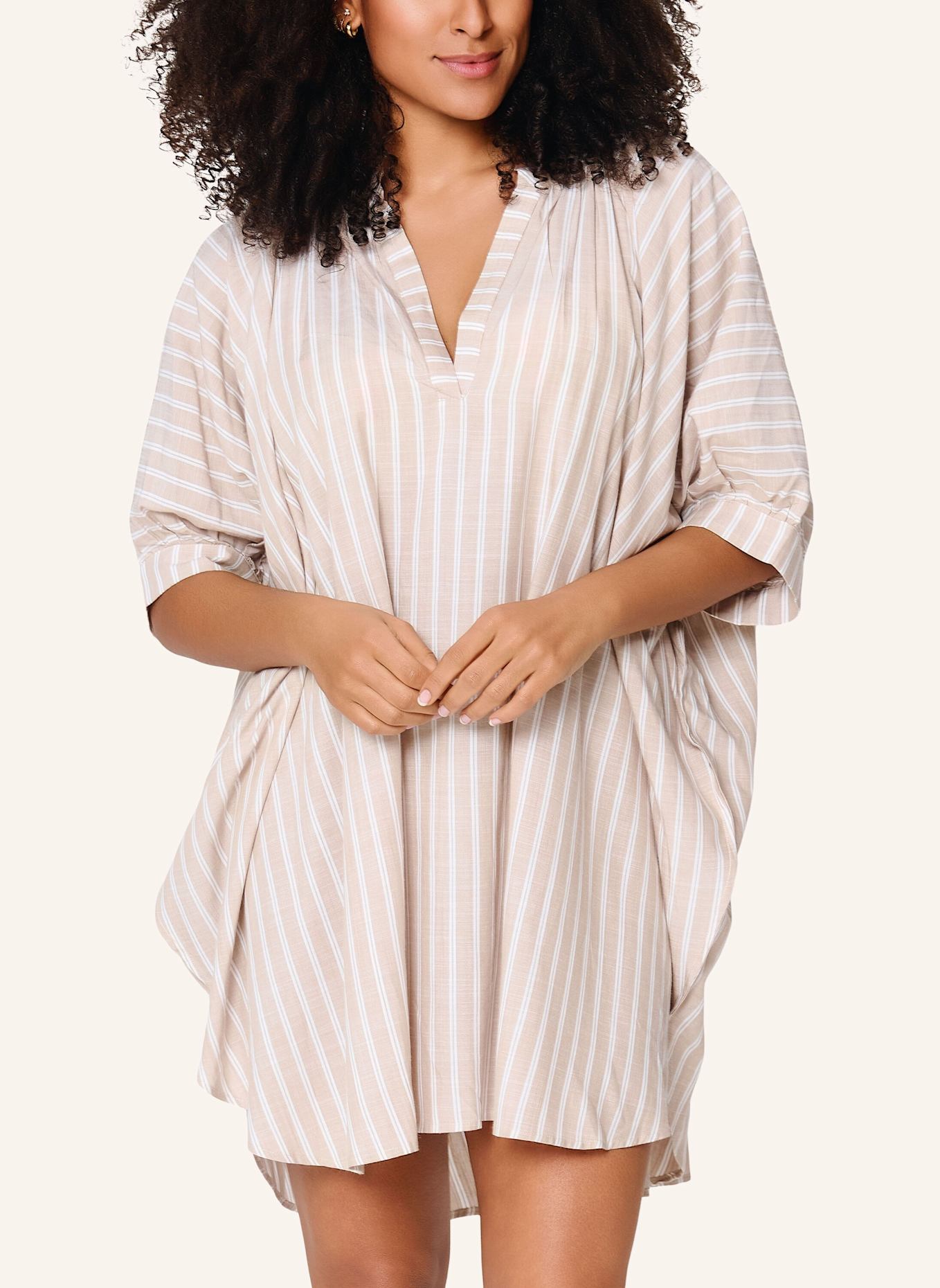 LINGADORE Tunik: BEIGE/ WEISS/ TAUPE