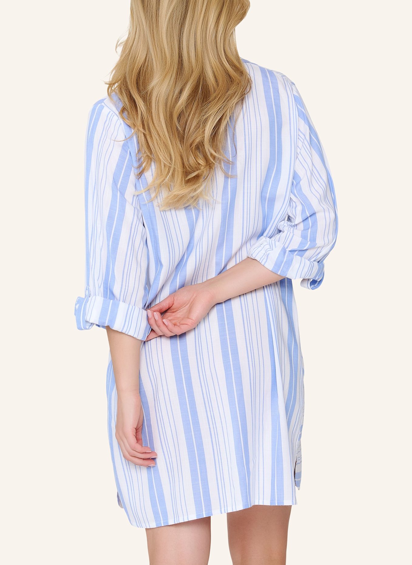 LINGADORE Pyjama Kleid: BLAU/ WEISS
