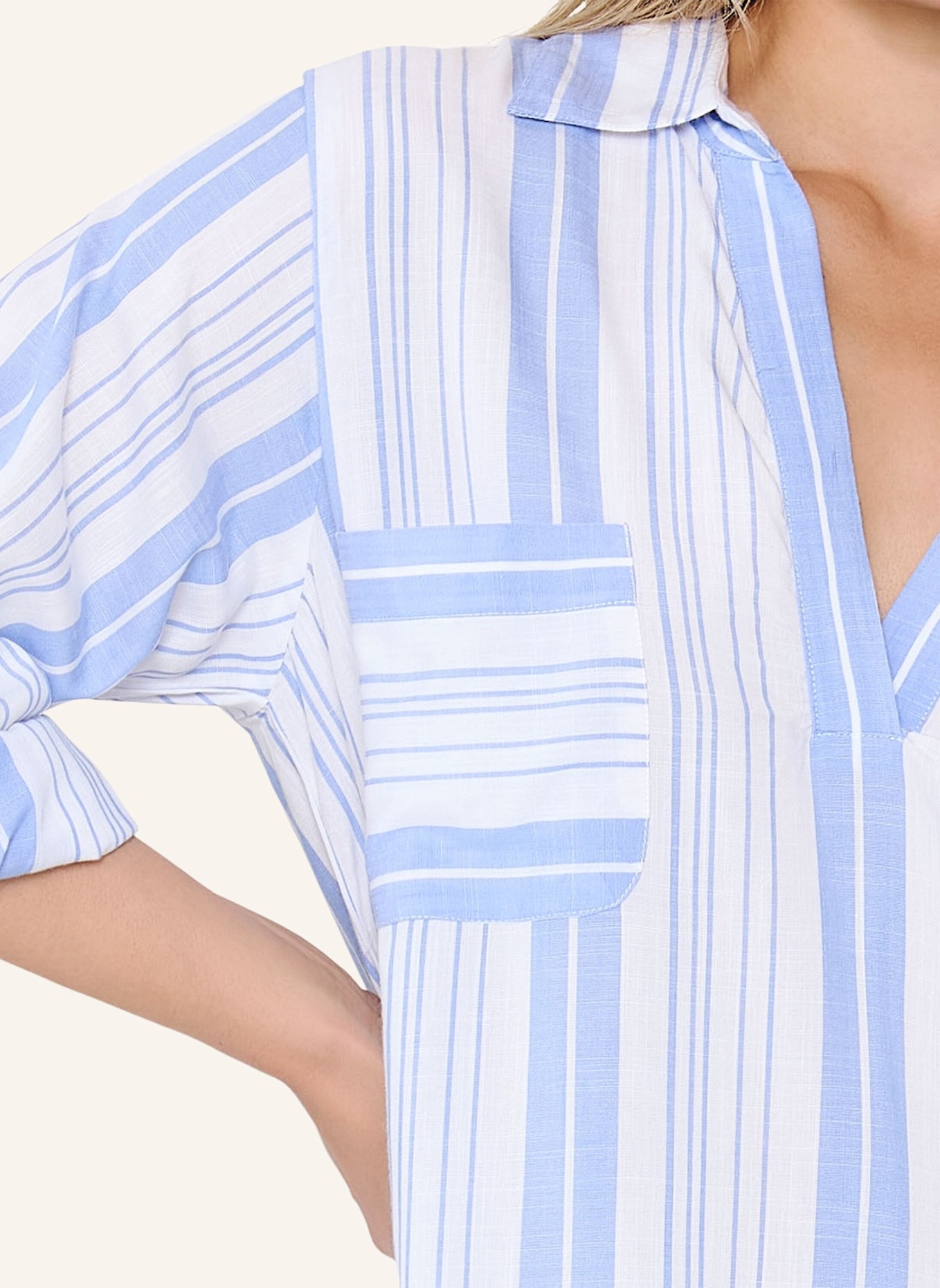 LINGADORE Pyjama Kleid: BLAU/ WEISS