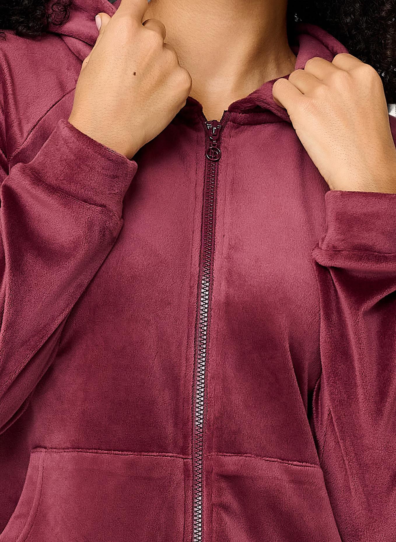 LINGADORE Velvet homewear Set: DUNKELROT