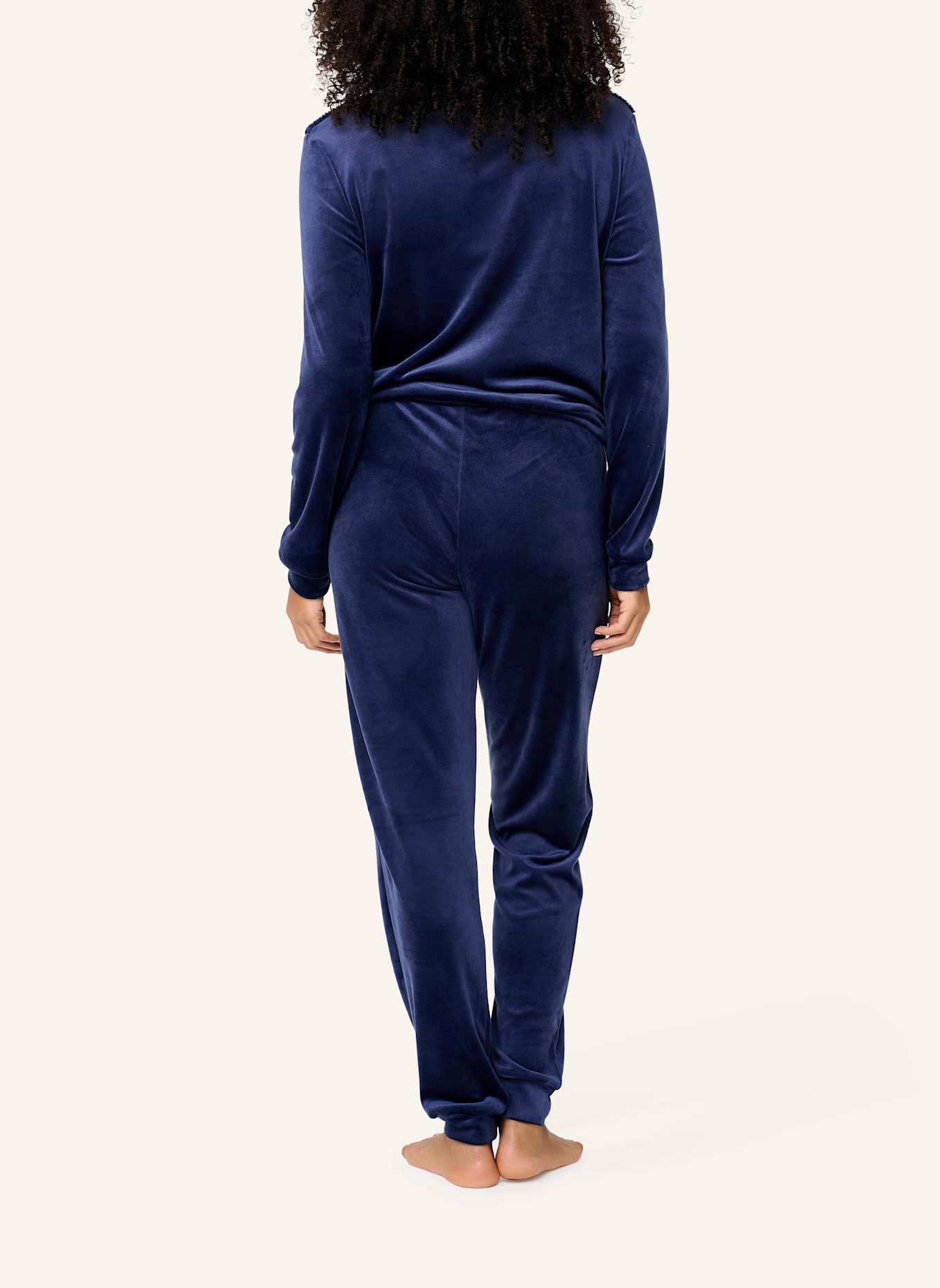 LINGADORE Velvet fleece homewear Set: DUNKELBLAU
