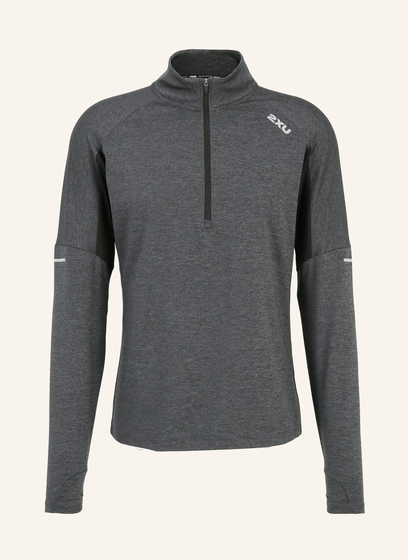 2XU Longsleeve AERO 1/2 ZIP, Farbe: SCHWARZ/ SILBER (Bild 1)