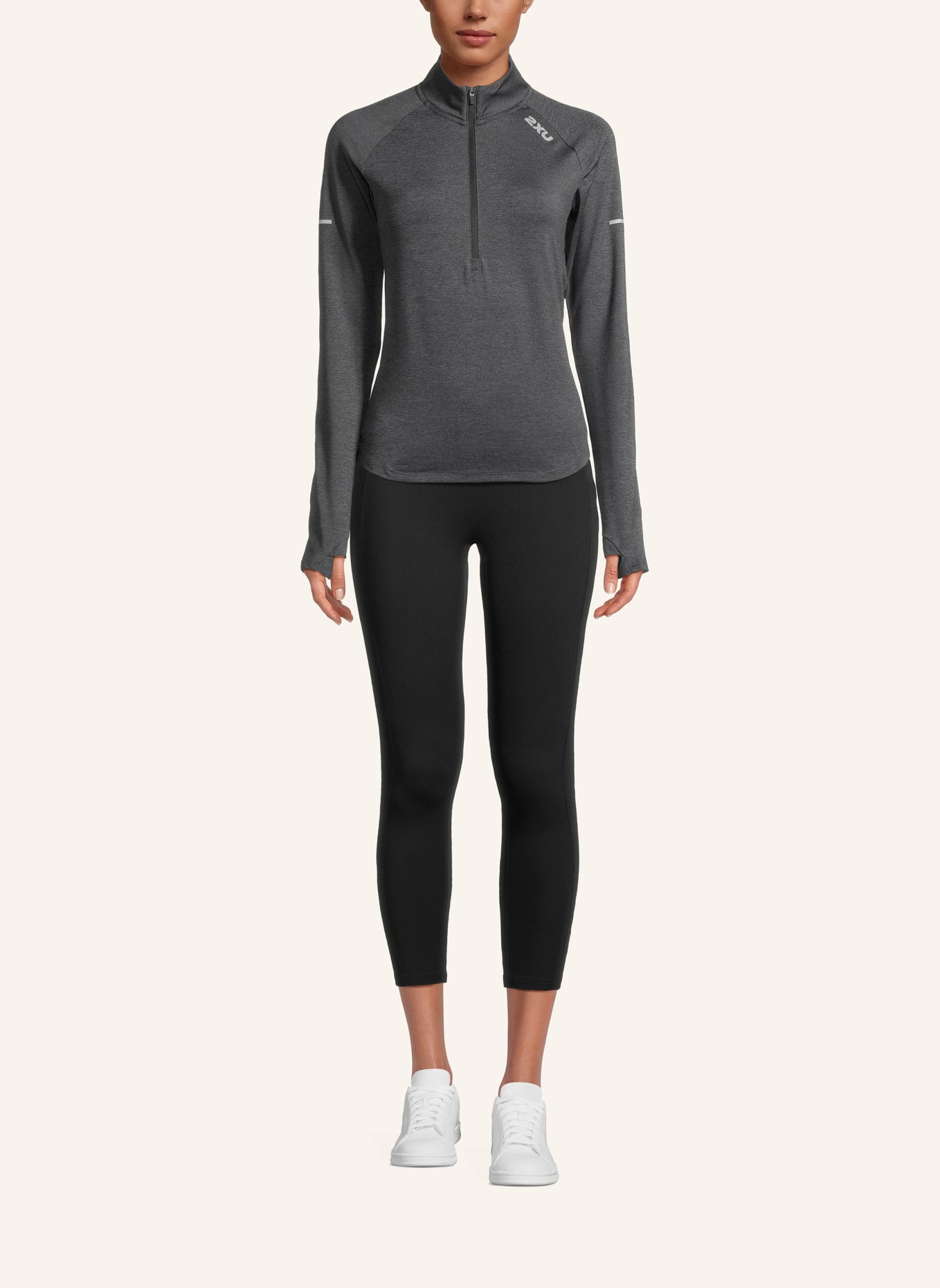 2XU Longsleeve AERO 1/2 ZIP, Farbe: SCHWARZ/ SILBER (Bild 4)