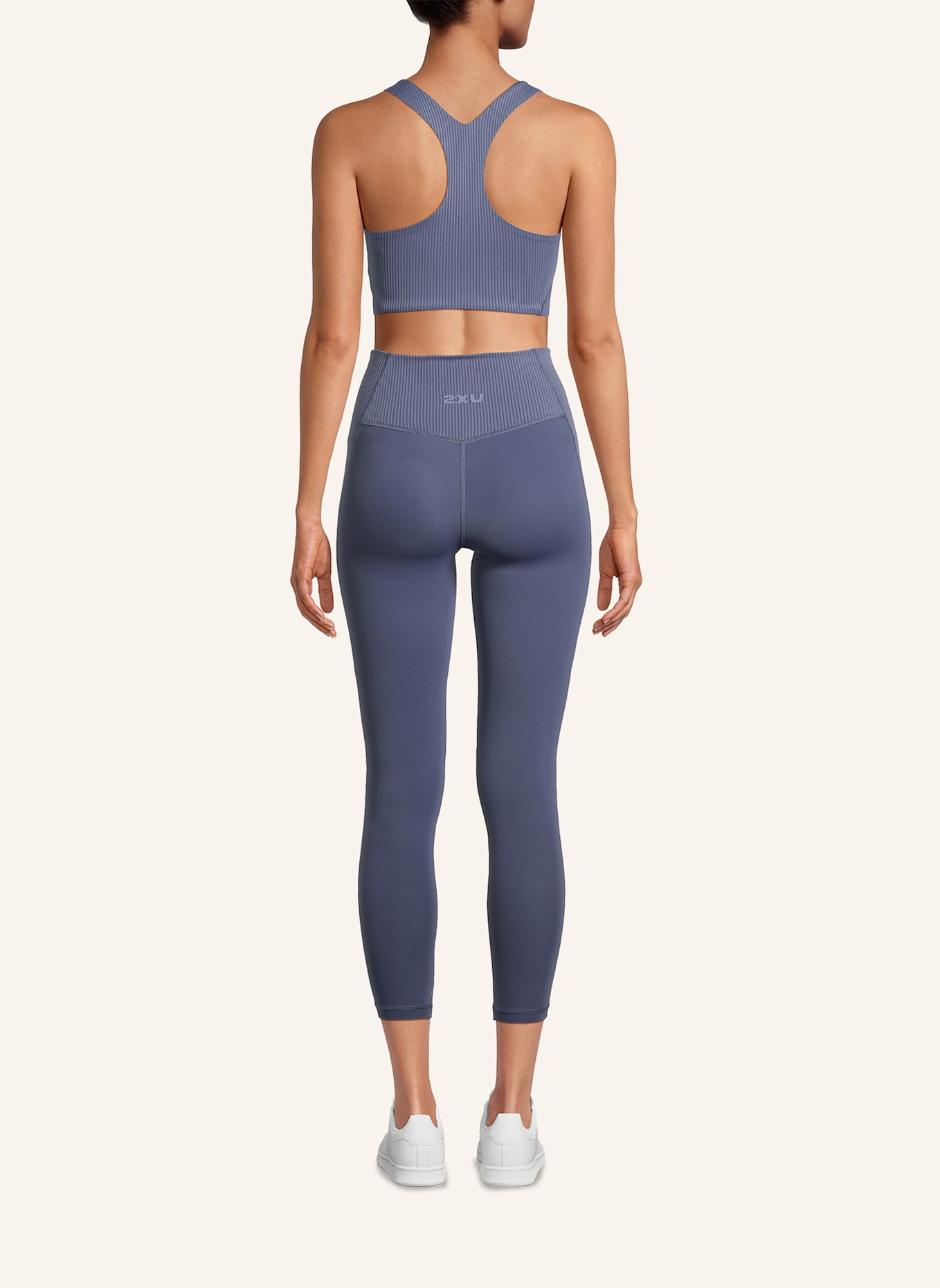 2XU Sport-BH ROBBED LONGLINE LOW IMPACT BRA: BLAU