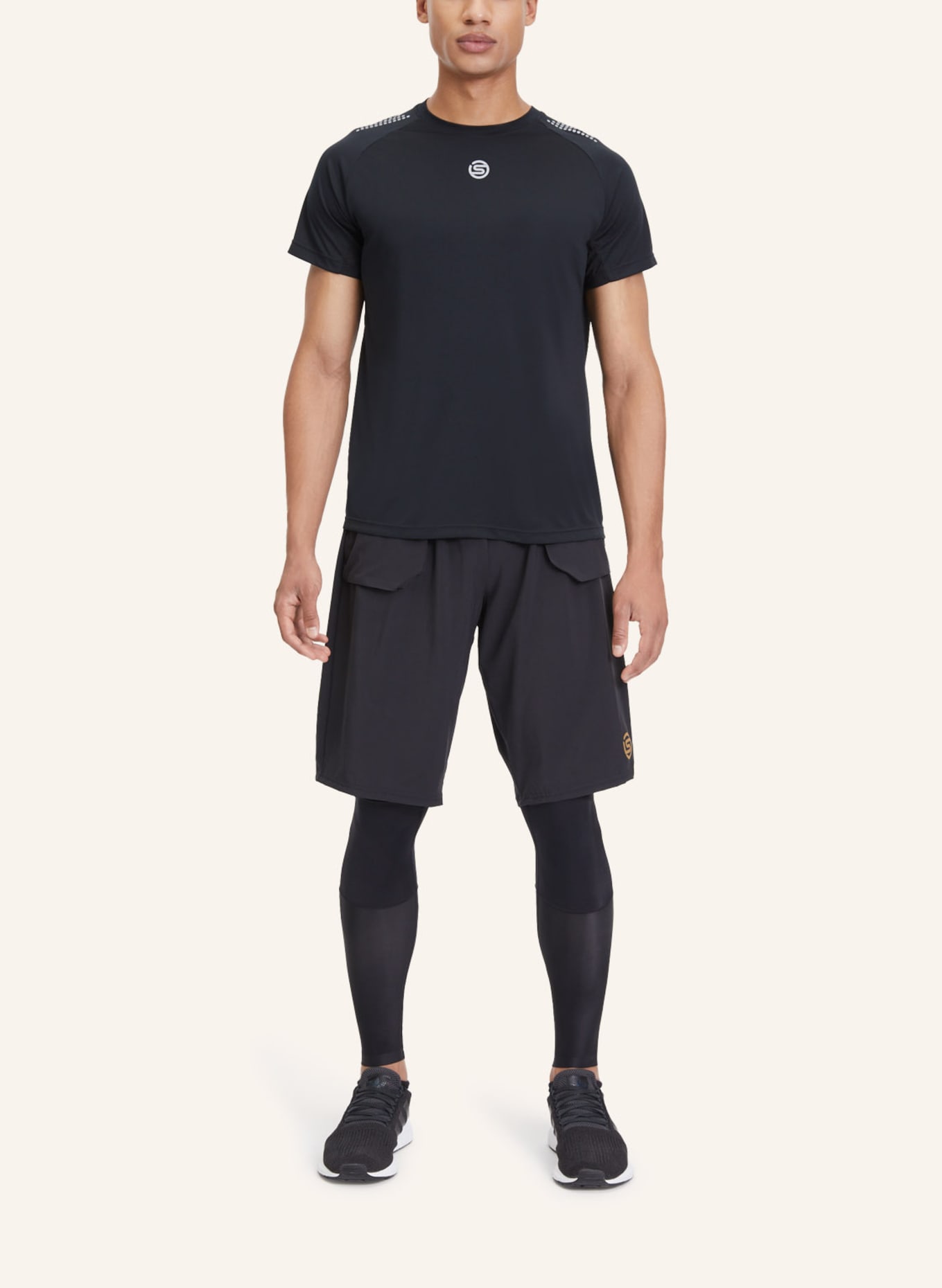SKINS Kompressionshose S5 SUPERPOSE LONG TIGHTS: SCHWARZ