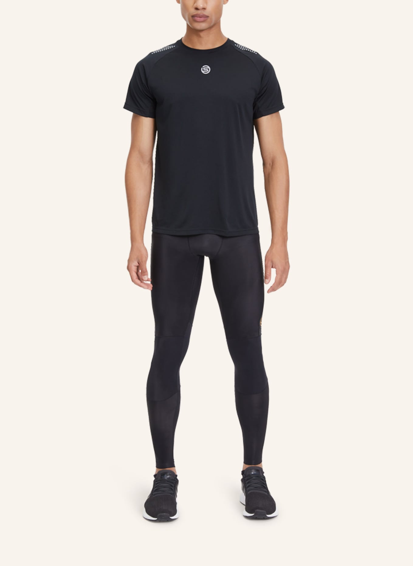 SKINS Kompressionshose S5 LONG TIGHTS: SCHWARZ