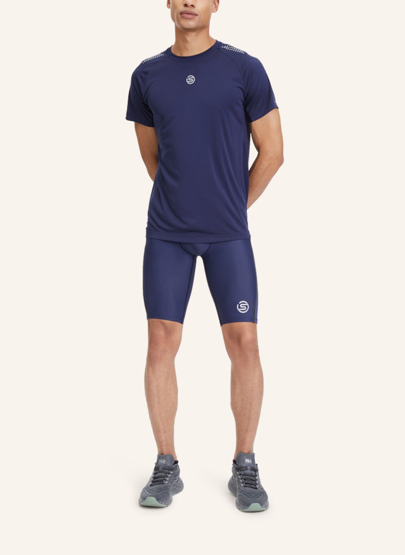 SKINS Kompressionshose S3 HALF TIGHTS: DUNKELBLAU