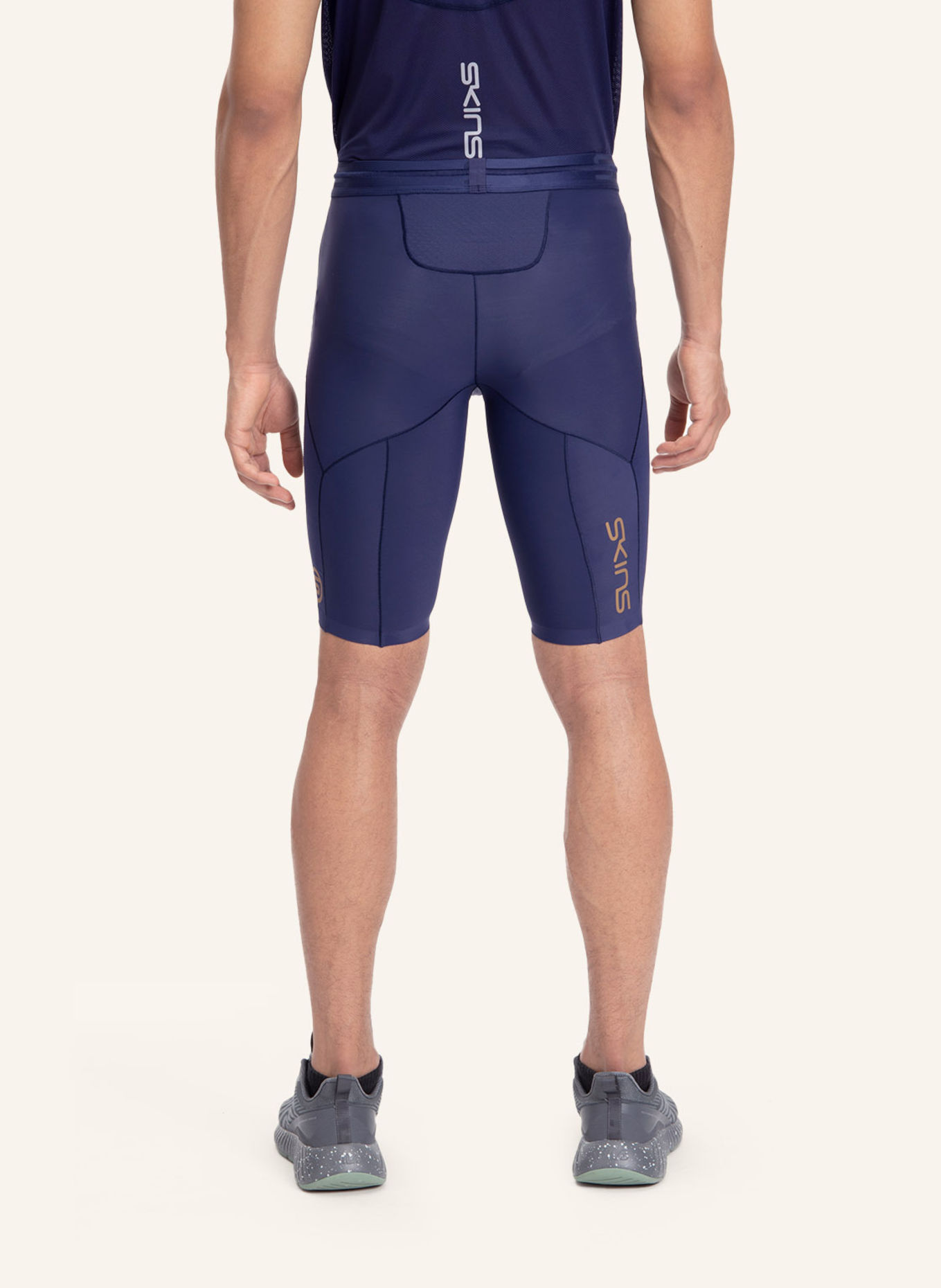 SKINS Kompressionshose S5 HALF TIGHTS: DUNKELBLAU