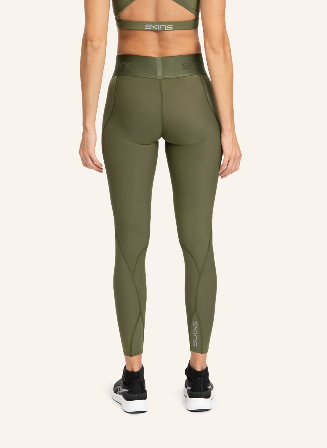 SKINS 7/8-Lauftights S3 LONG TIGHTS: KHAKI