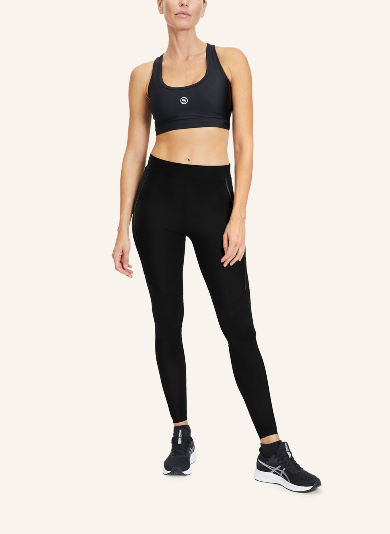 SKINS Kompressionshose S5 LONG TIGHTS: SCHWARZ