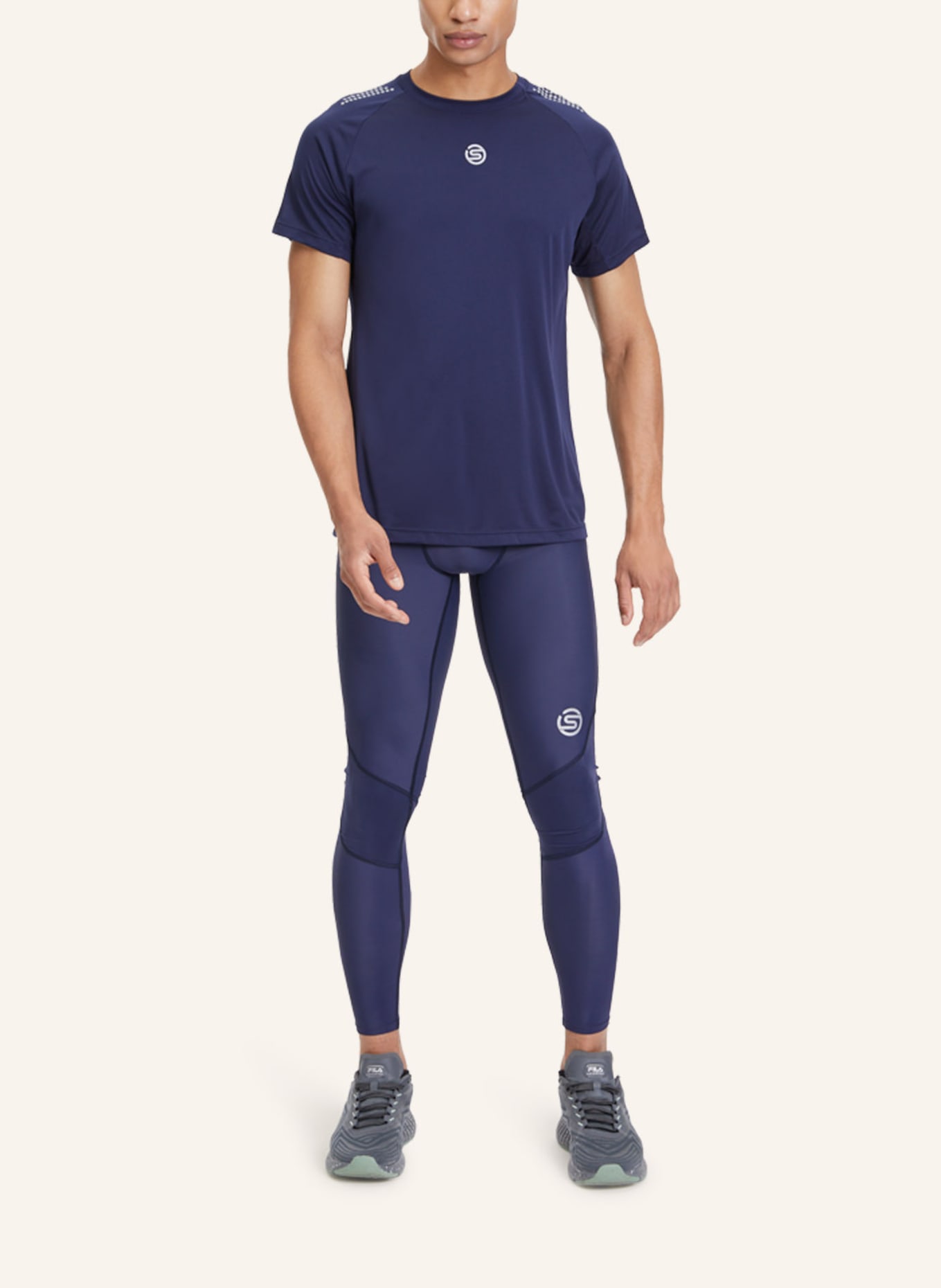 SKINS Kompressionshose S3 LONG TIGHTS: DUNKELBLAU