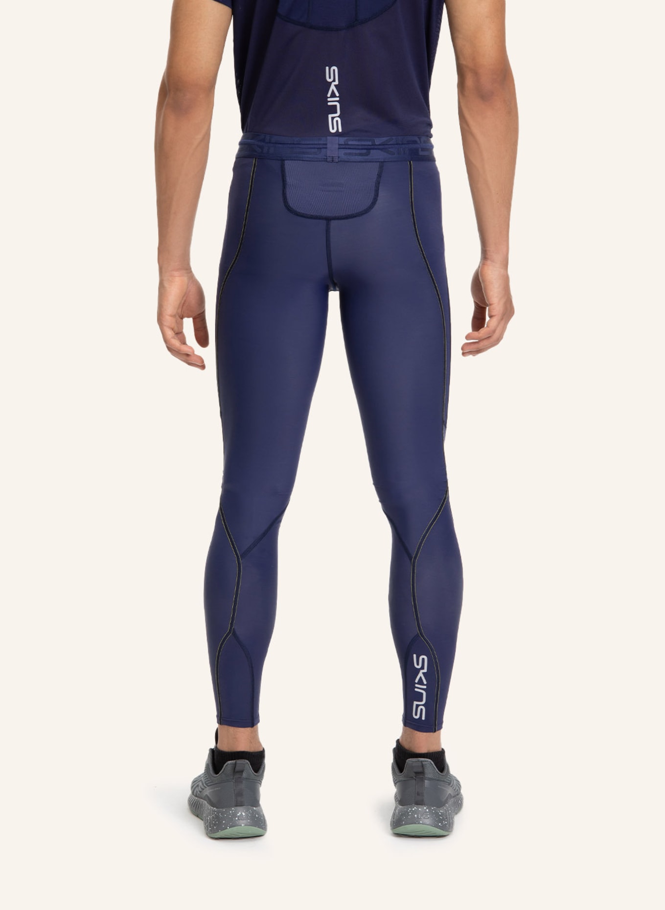SKINS Kompressionshose S3 LONG TIGHTS: DUNKELBLAU