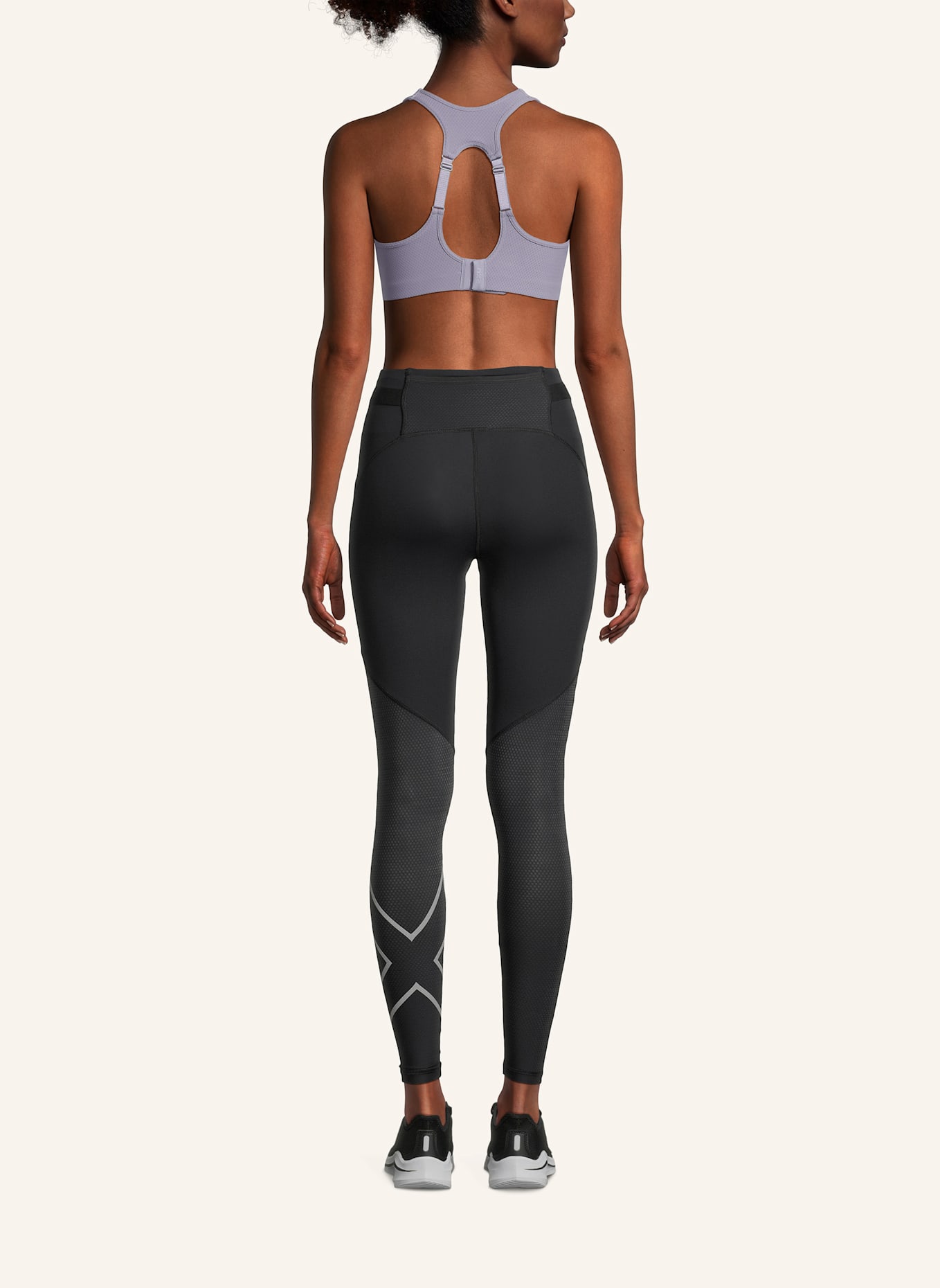 2XU Lauftight AERO MESH HI-RISE COMP TIGHT: SCHWARZ