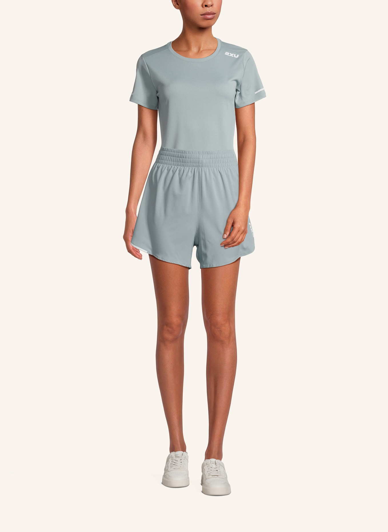 2XU Laufshort AERO HI-RISE 4 INCH SHORTS: BLAUGRAU