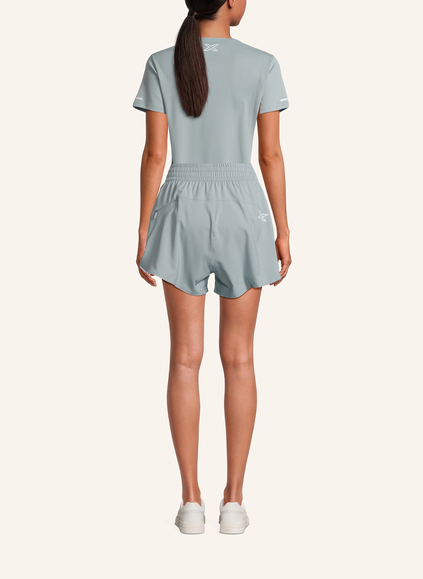 2XU Laufshort AERO HI-RISE 4 INCH SHORTS: BLAUGRAU