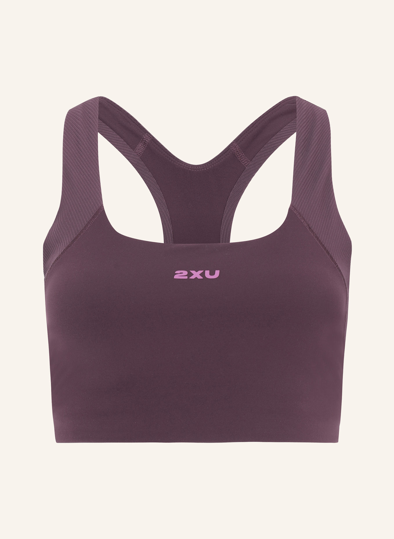 2XU Sport-BH ROBBED LONGLINE LOW IMPACT BRA: DUNKELROT