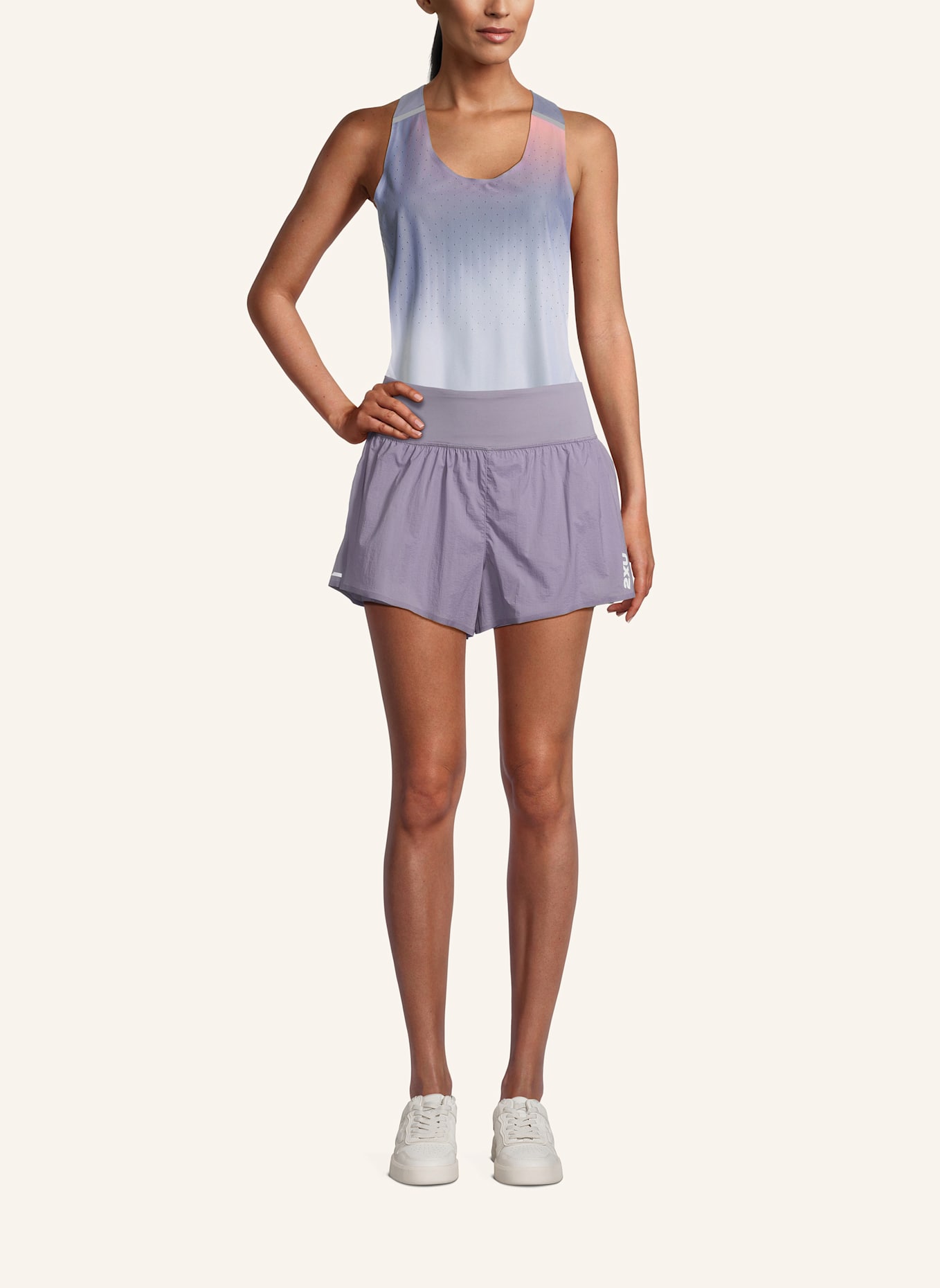 2XU Laufshort AERO HI-RISE 2-IN-1 3 INCH SHORTS: LILA